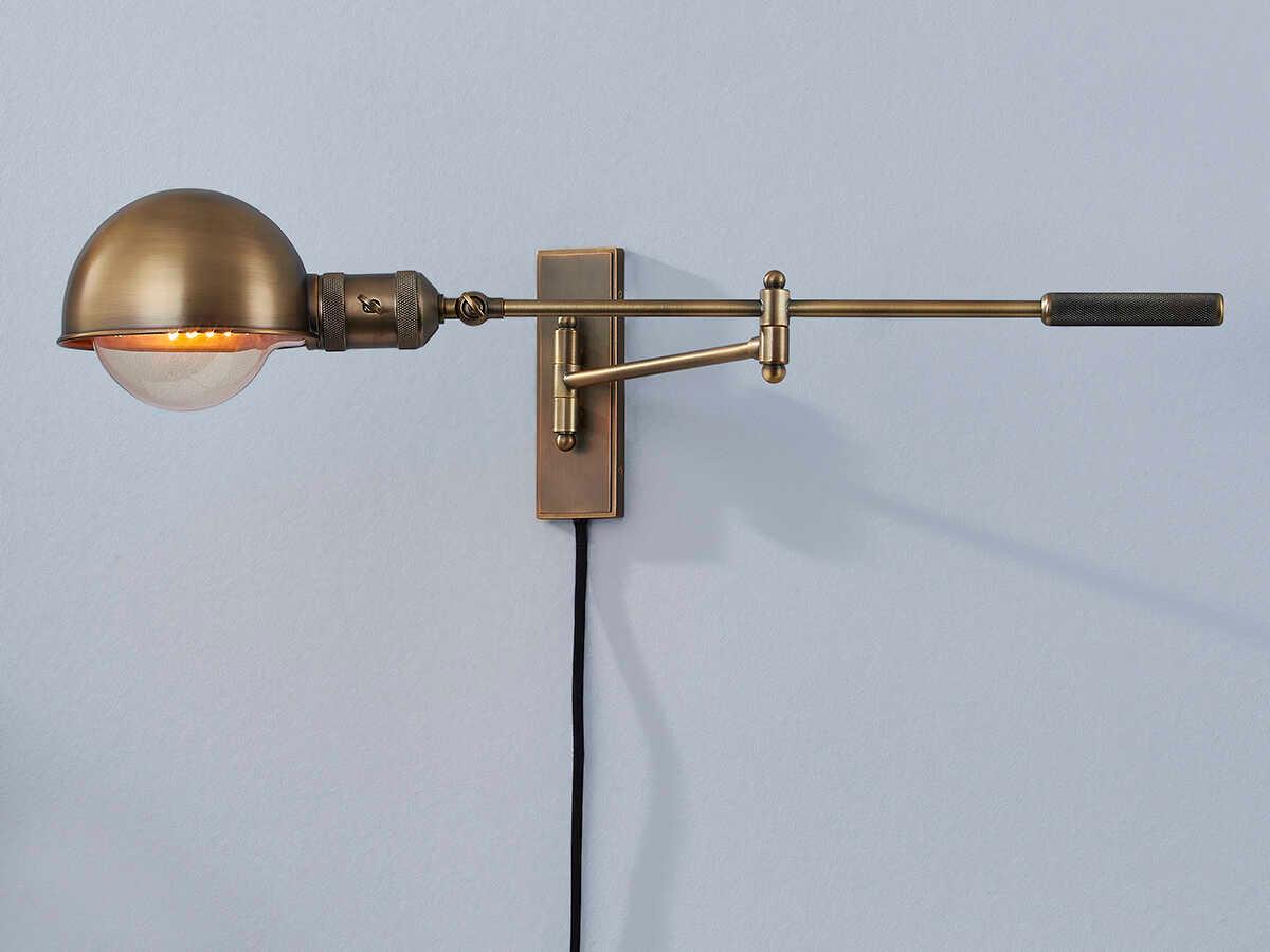 Troy Lighting Cannon 1-Light Patina Brass Swing Wall Sconce