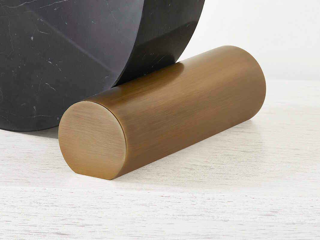 Troy Lighting Yellowstone Patina Brass Off White Linen Table Lamp