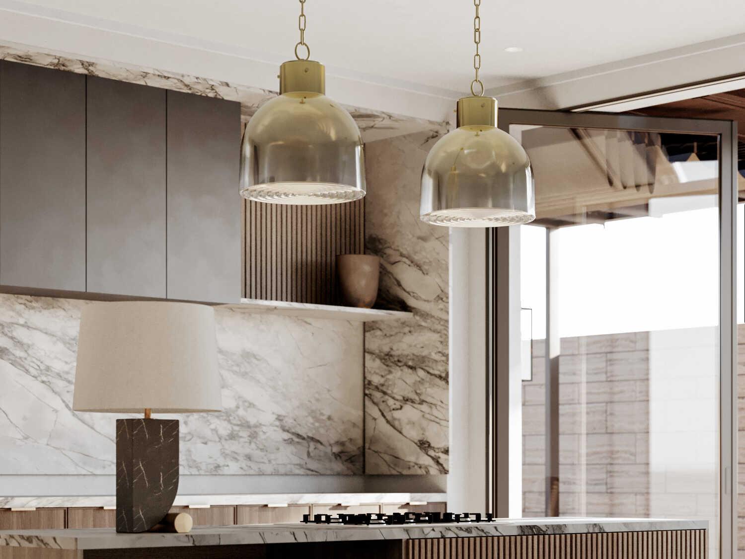 Troy Lighting Yellowstone Patina Brass Off White Linen Table Lamp