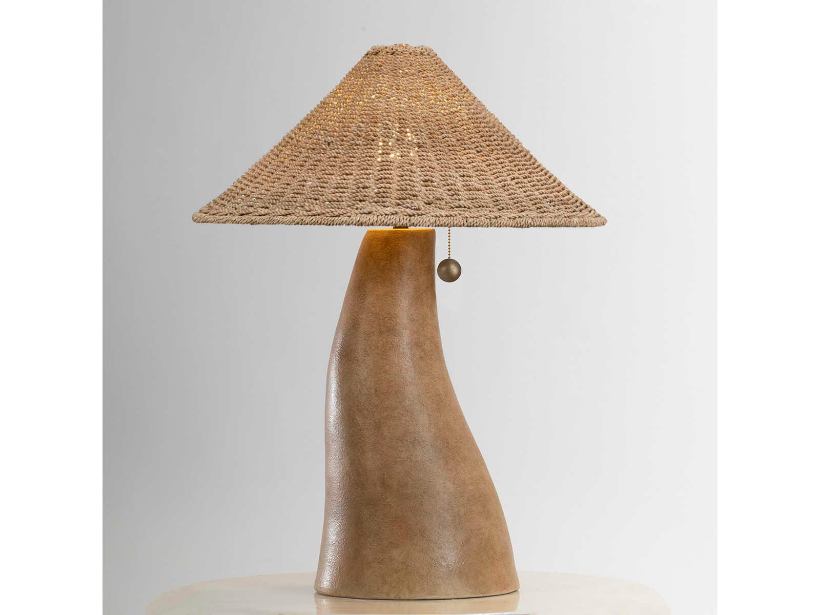 Troy Lighting Seyla Natural Abaca Brown Buffet Lamp