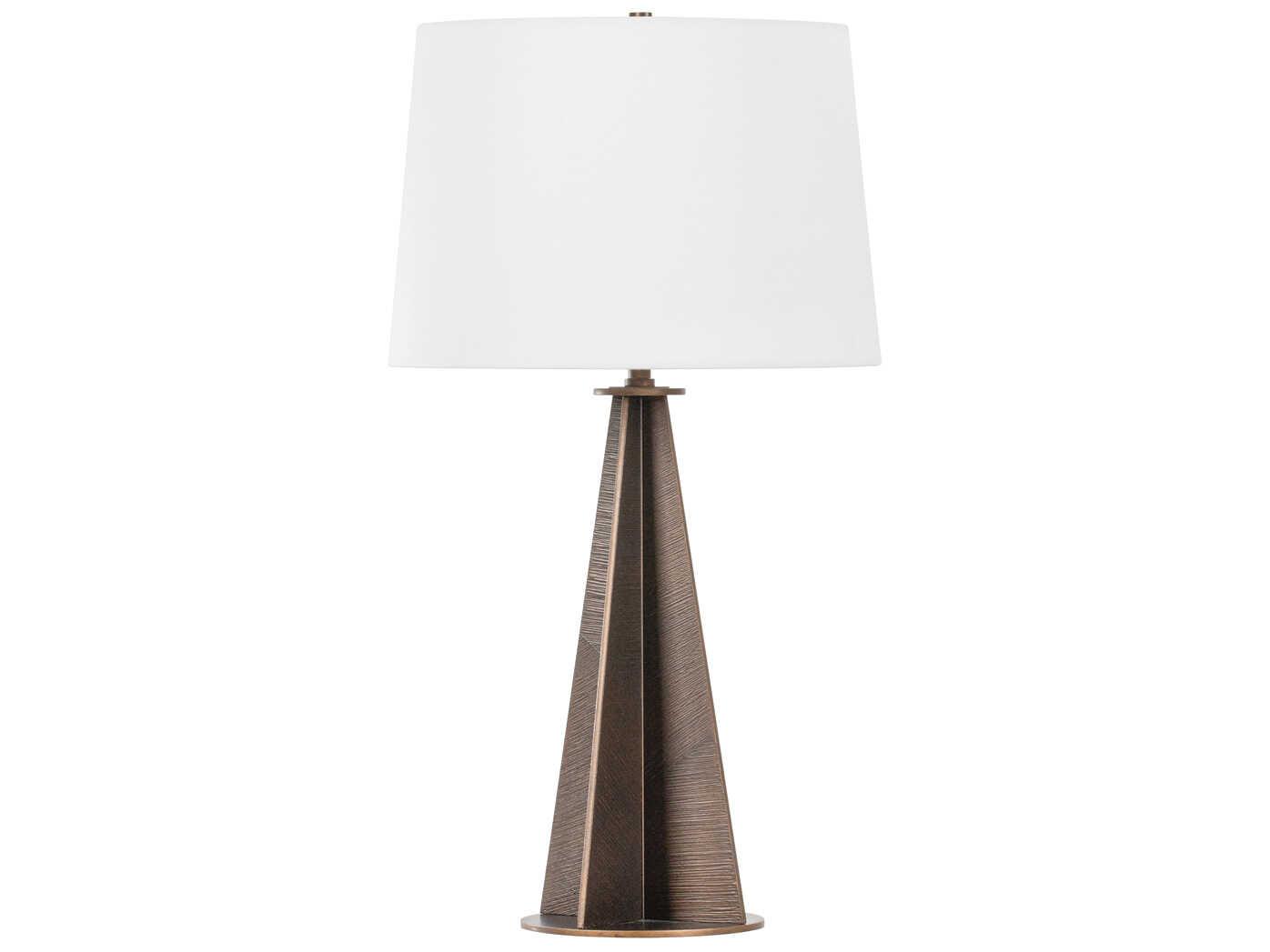 Troy Lighting Finn Bronze Leaf Off White Linen Buffet Lamp
