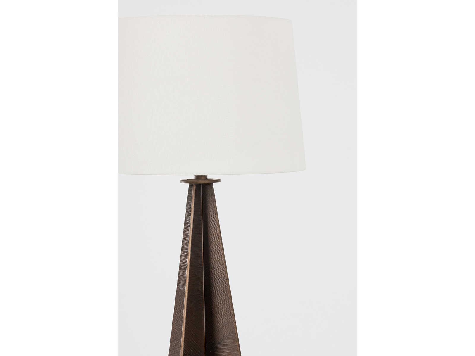 Troy Lighting Finn Bronze Leaf Off White Linen Buffet Lamp