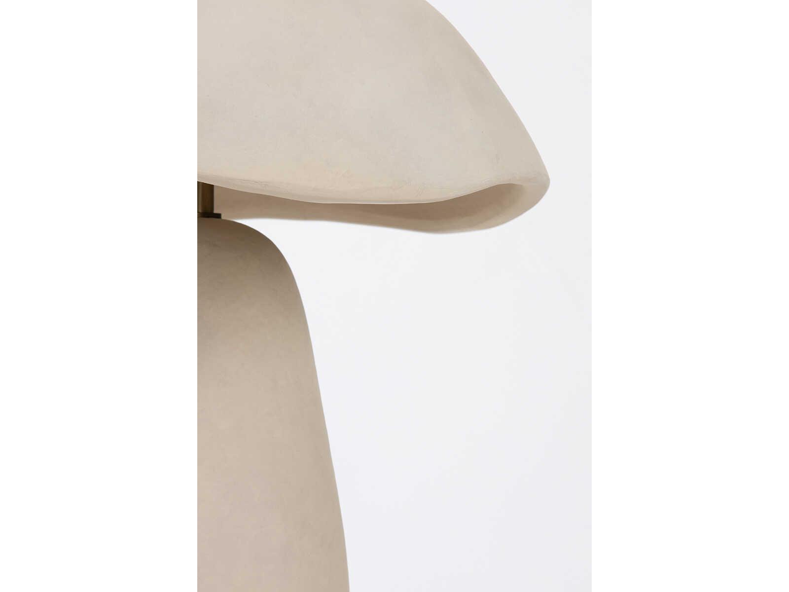 Troy Lighting Soloma Patina Brass Ceramic Artisan White Table Lamp