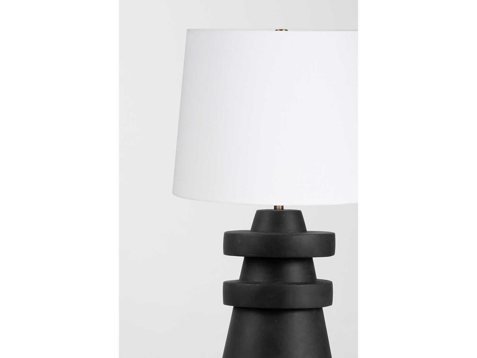 Troy Lighting Grover Patina Brass Off White Linen Buffet Lamp