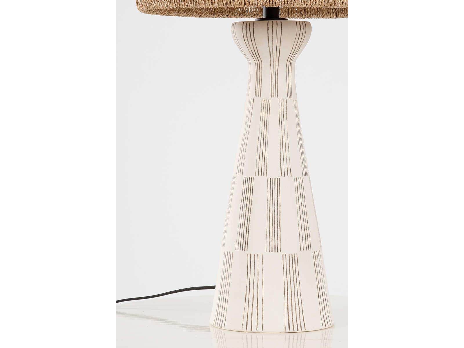 Troy Lighting Palma Patina Brass Ceramic Graphic White Natural String Silver Buffet Lamp