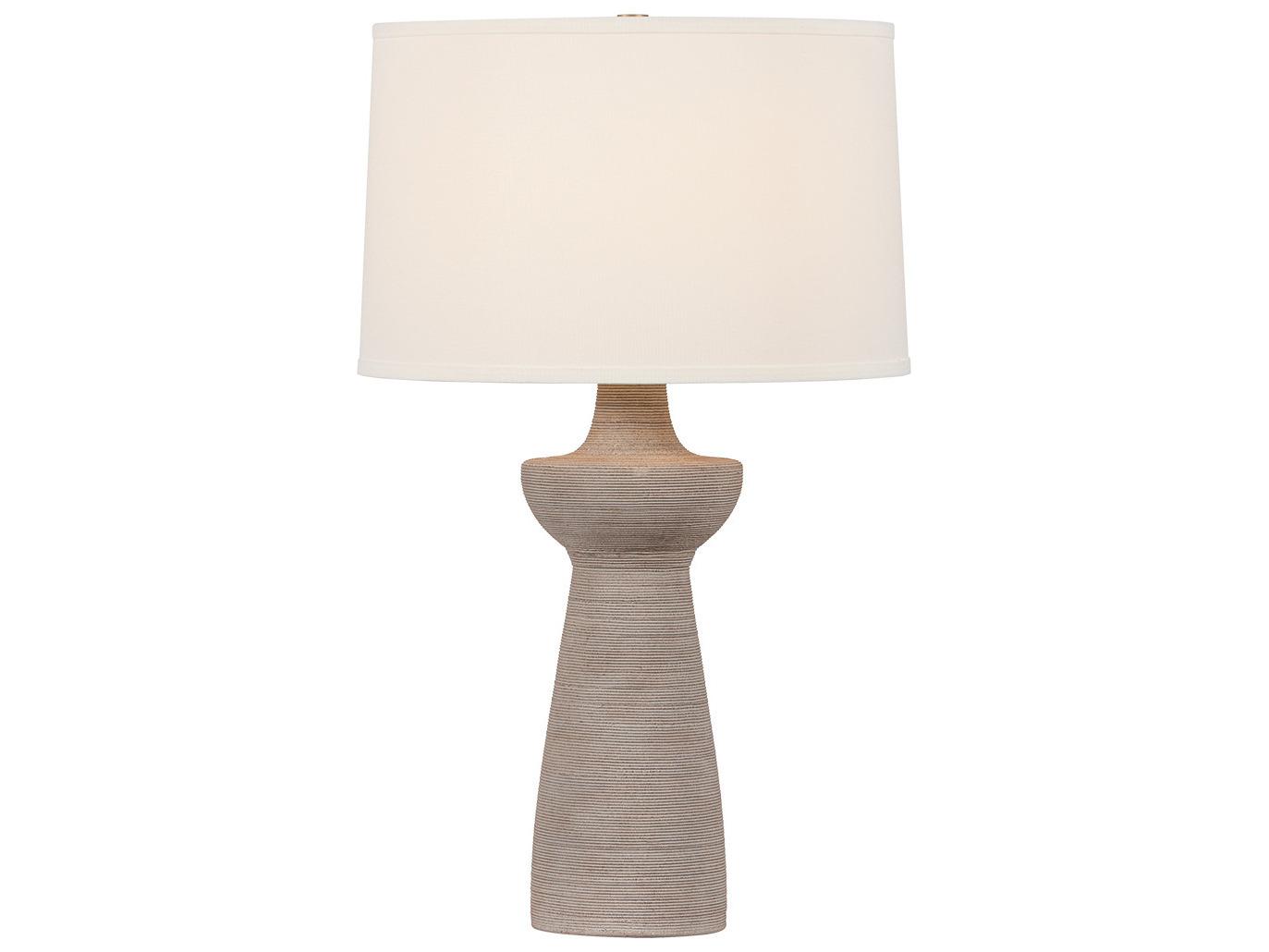 Troy Lighting Osgood Patina Brass Ceramic Raked Sand Brown Buffet Lamp