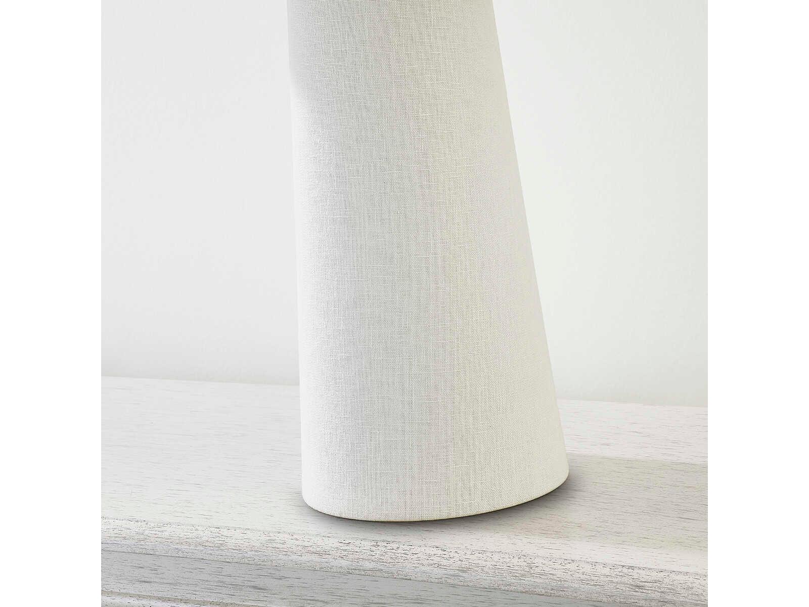 Troy Lighting Chanterelle Patina Brass Natural Linen Black Table Lamp