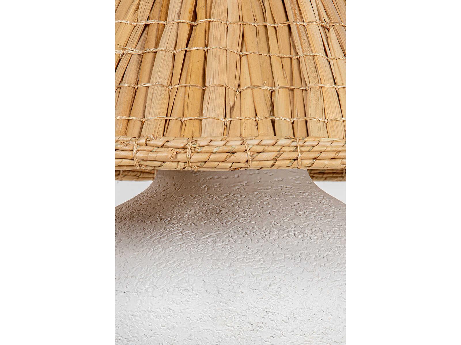 Troy Lighting Solon Patina Brass Natural Sea Grass White Table Lamp