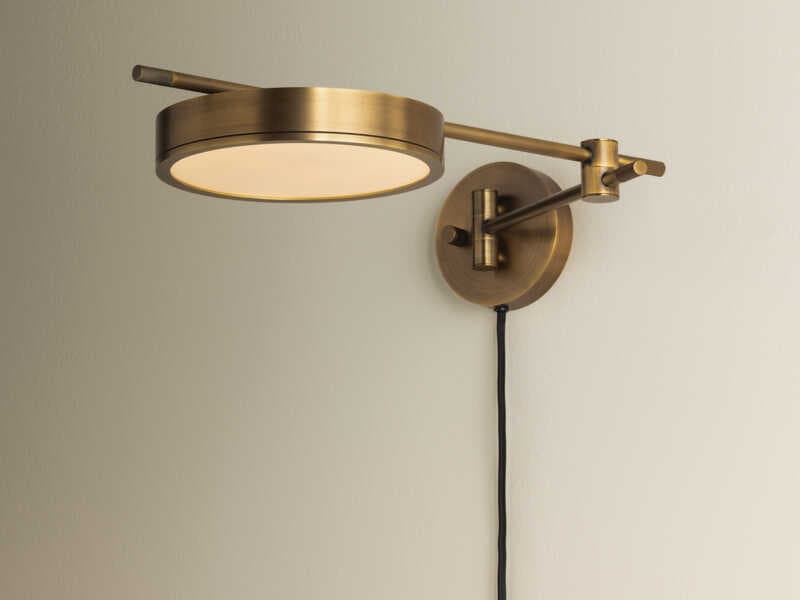 Troy Lighting Thatcher 1-Light Patina Brass Swing Wall Sconce