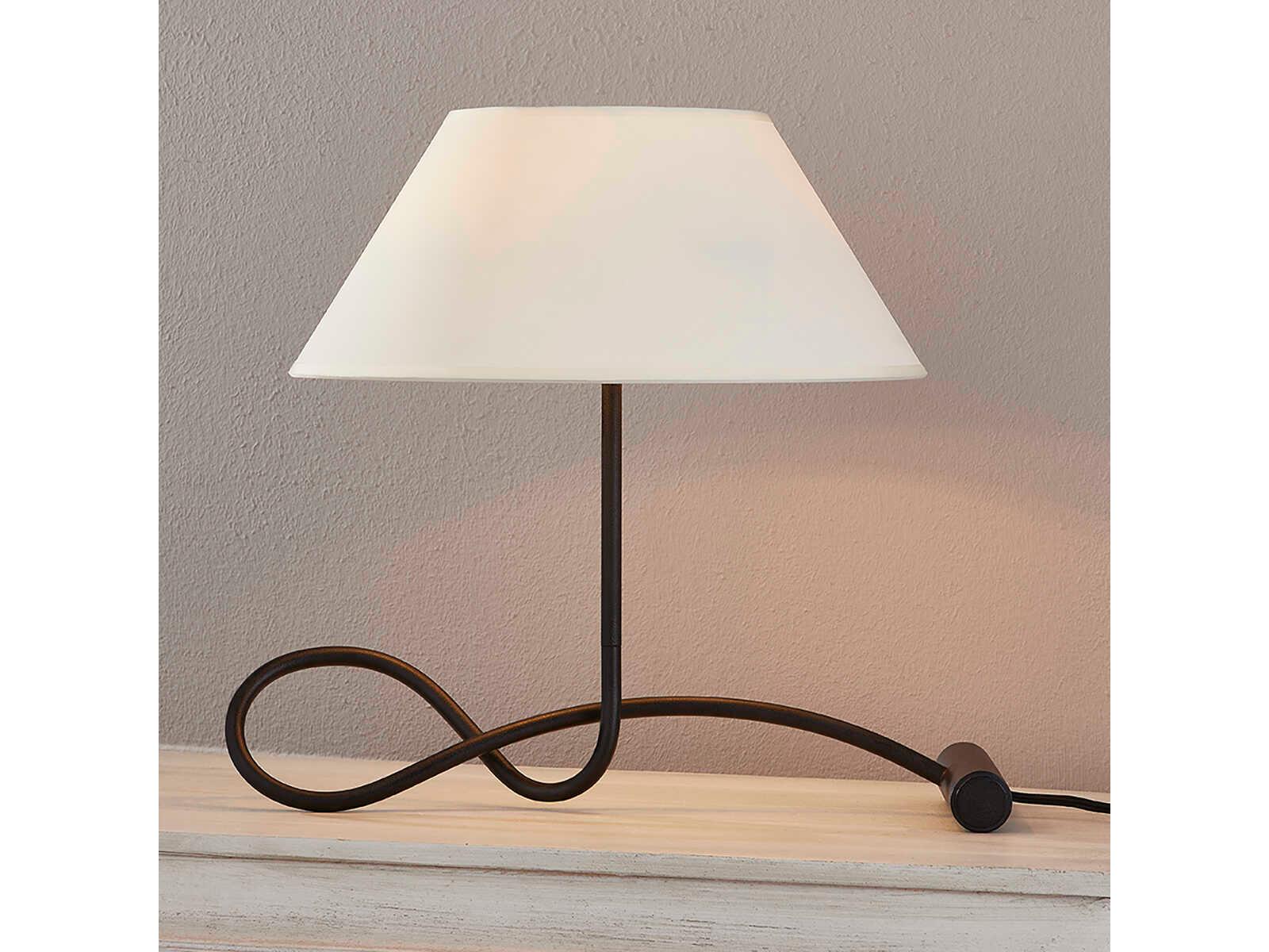 Troy Lighting Alameda Forged Iron Off White Mds Paper Black Table Lamp