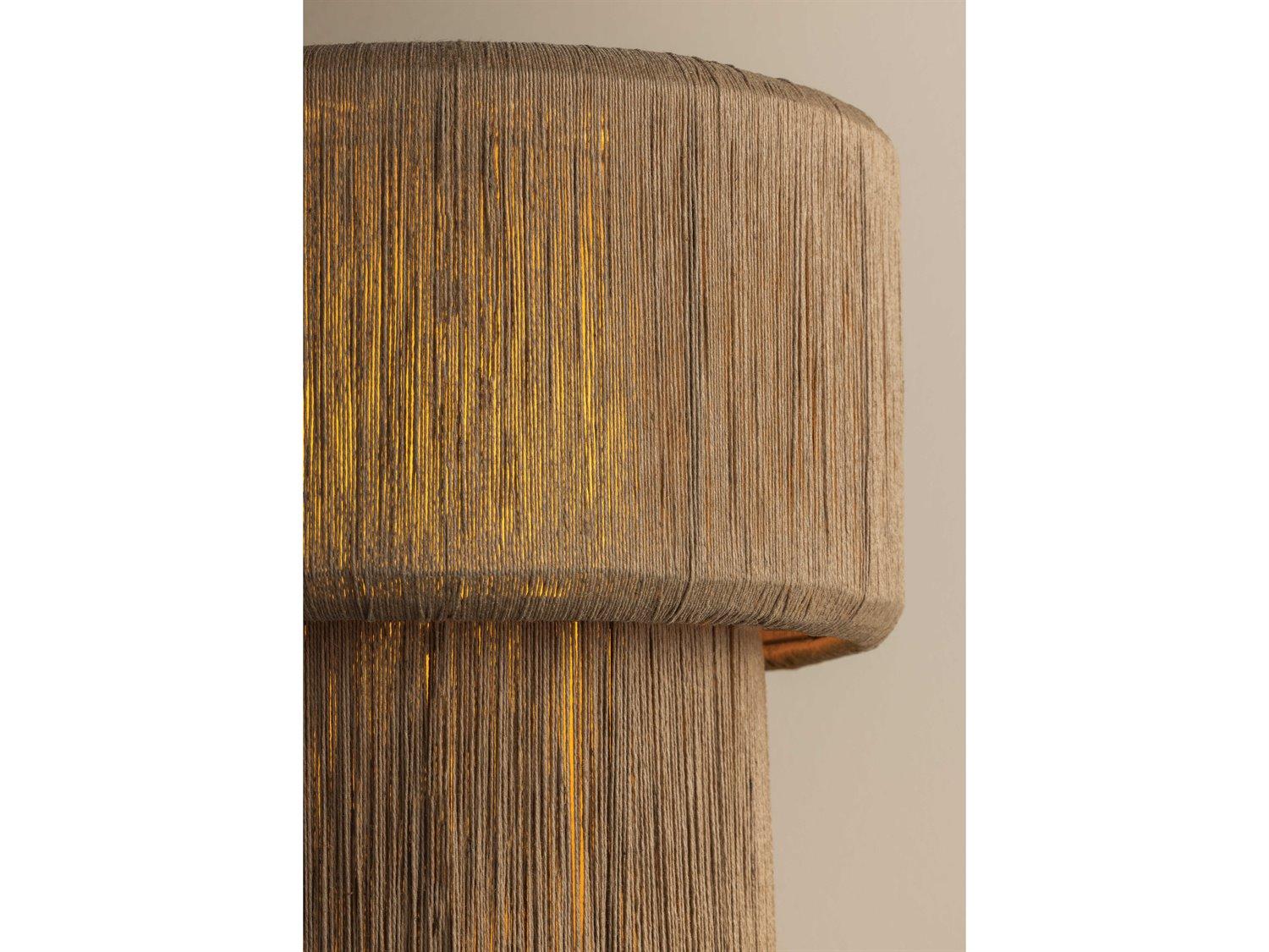 Troy Lighting Kenai Patina Brass Abaca String Brown Table Lamp