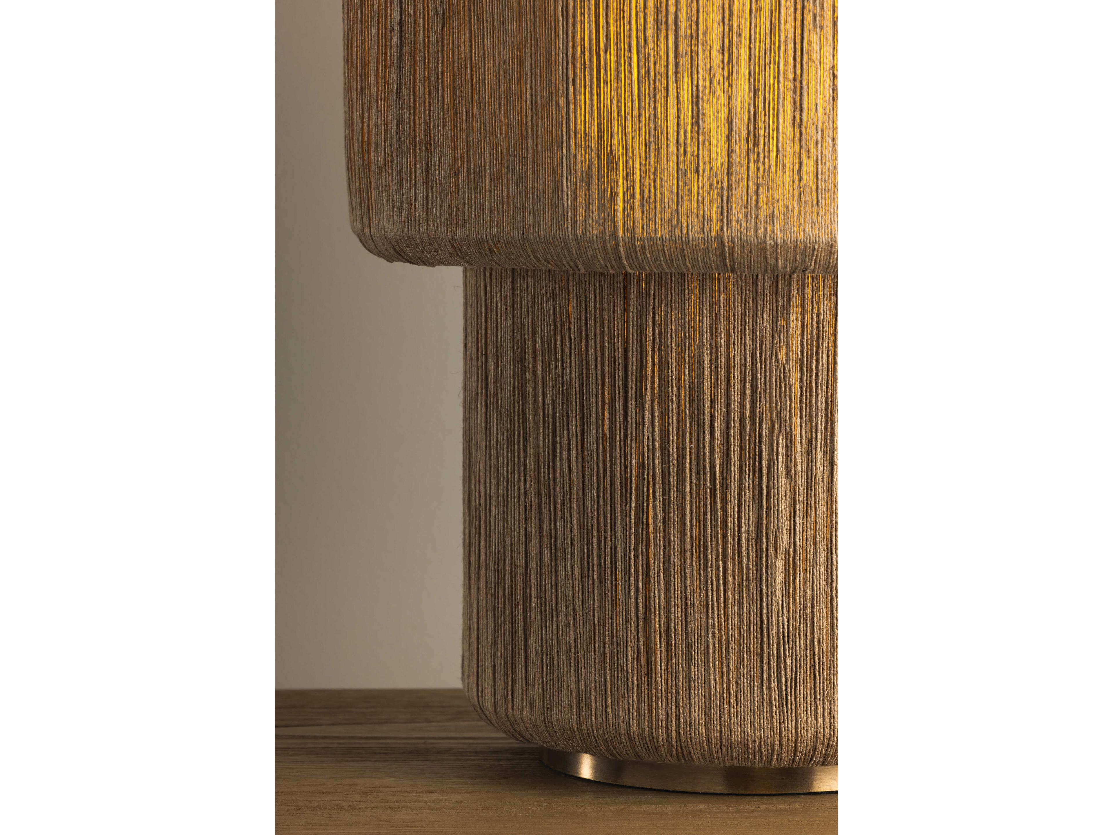 Troy Lighting Kenai Patina Brass Abaca String Brown Table Lamp
