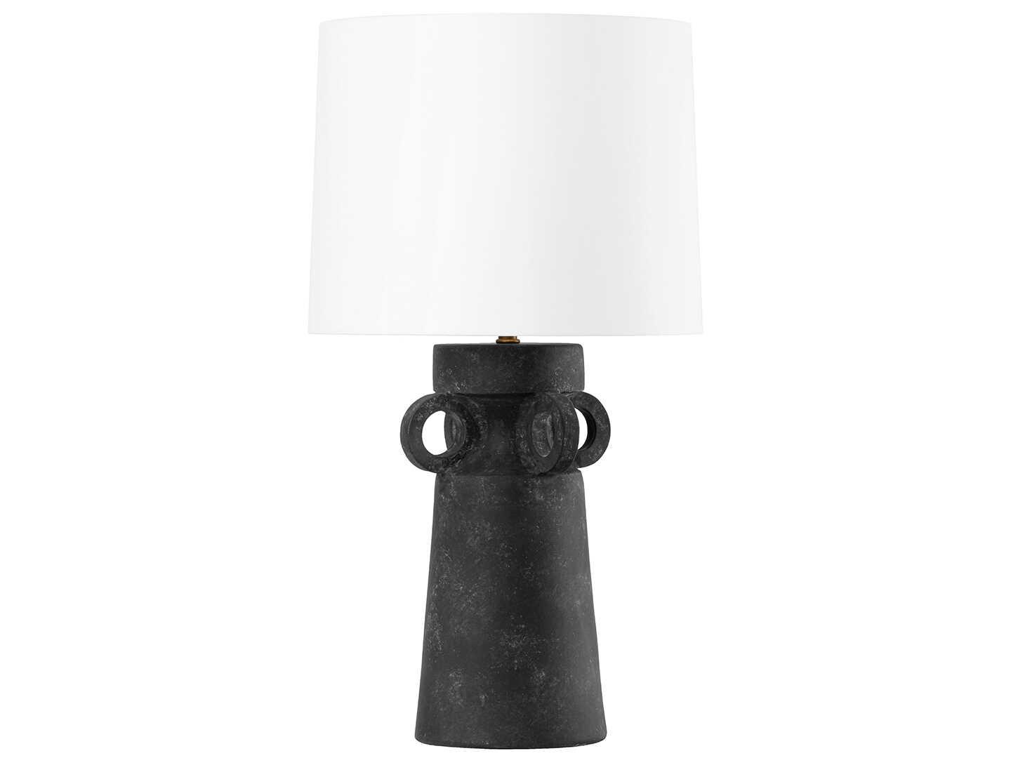 Troy Lighting Santa Cruz French Iron White Linen Black Buffet Lamp