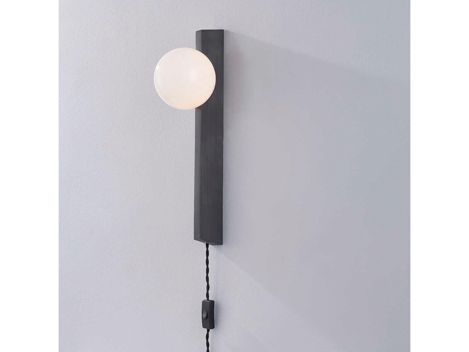 Troy Lighting Brisbane 1-Light Graphite Gray Glass Wall Sconce