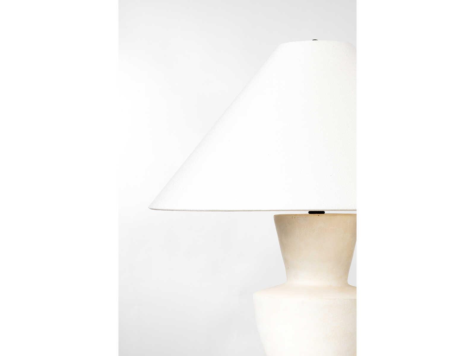 Troy Lighting Kamas Patina Brass Off White Linen Buffet Lamp
