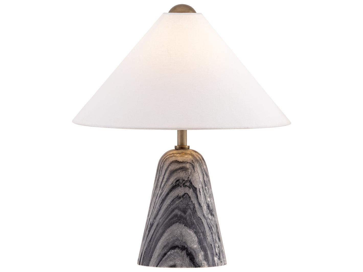 Troy Lighting Millbrae Patina Brass White Table Lamp
