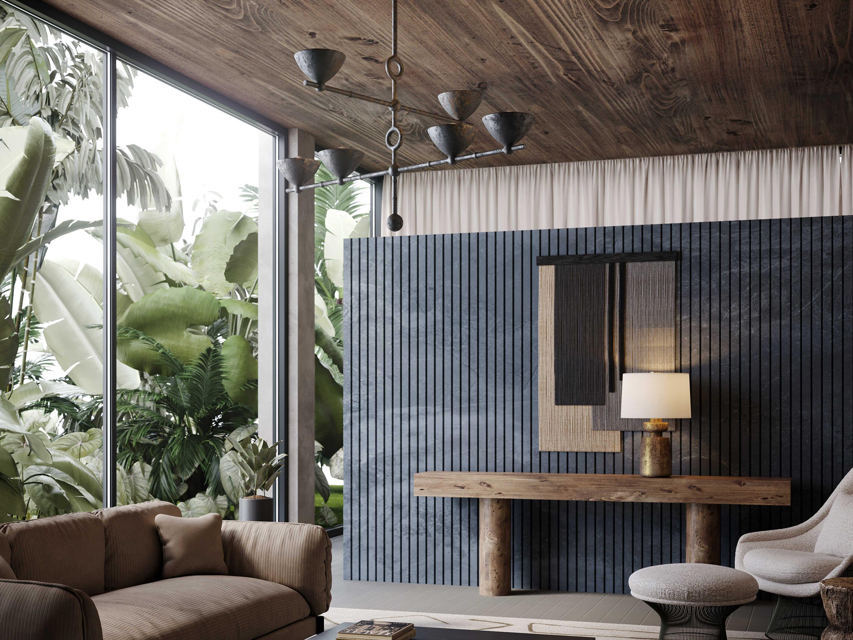 Troy Lighting Terron Patina Brass White Linen Fabric Buffet Lamp