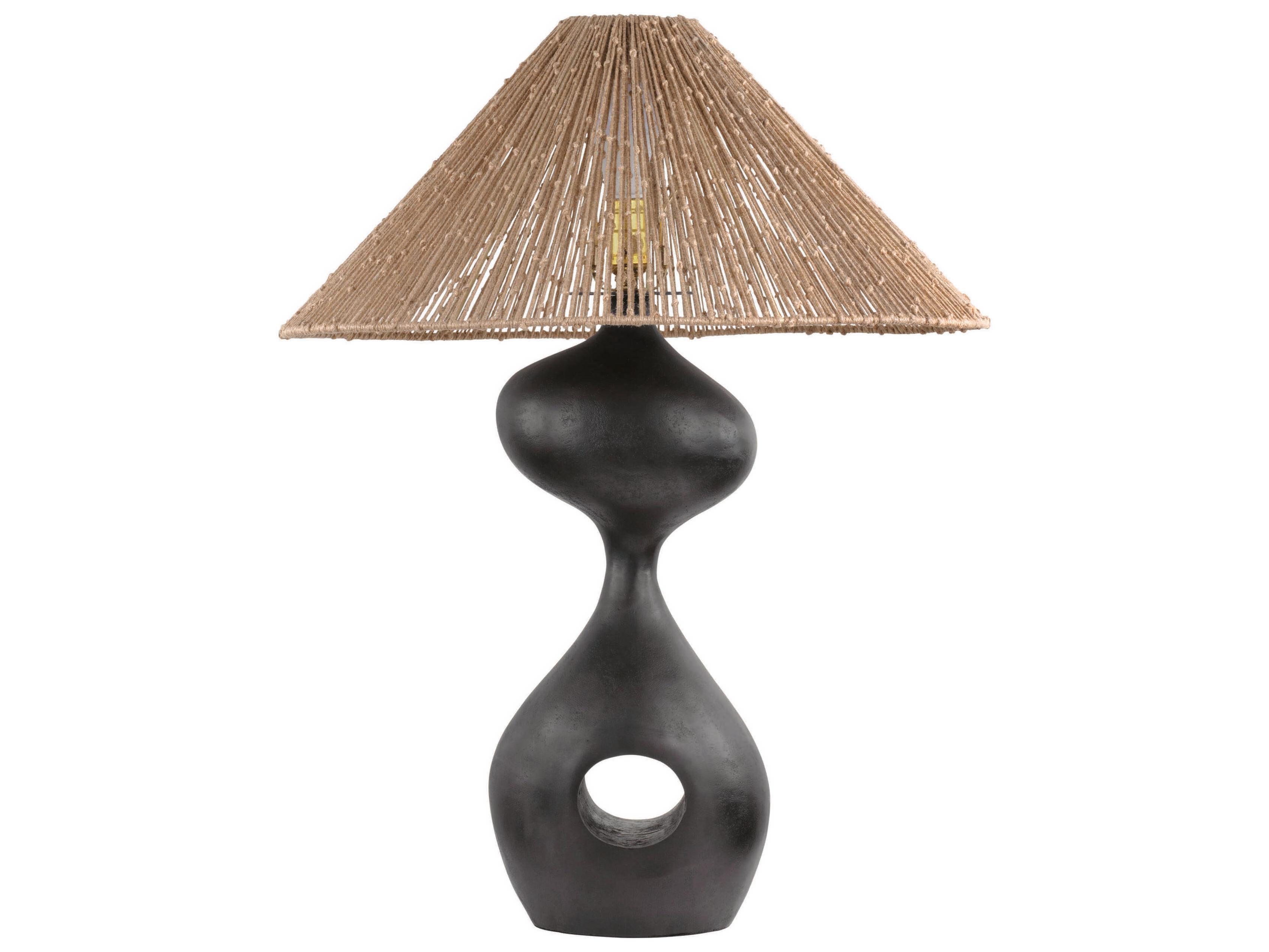 Troy Lighting Chandler Mclellan Rhu Bronze Natural Woven String Buffet Lamp