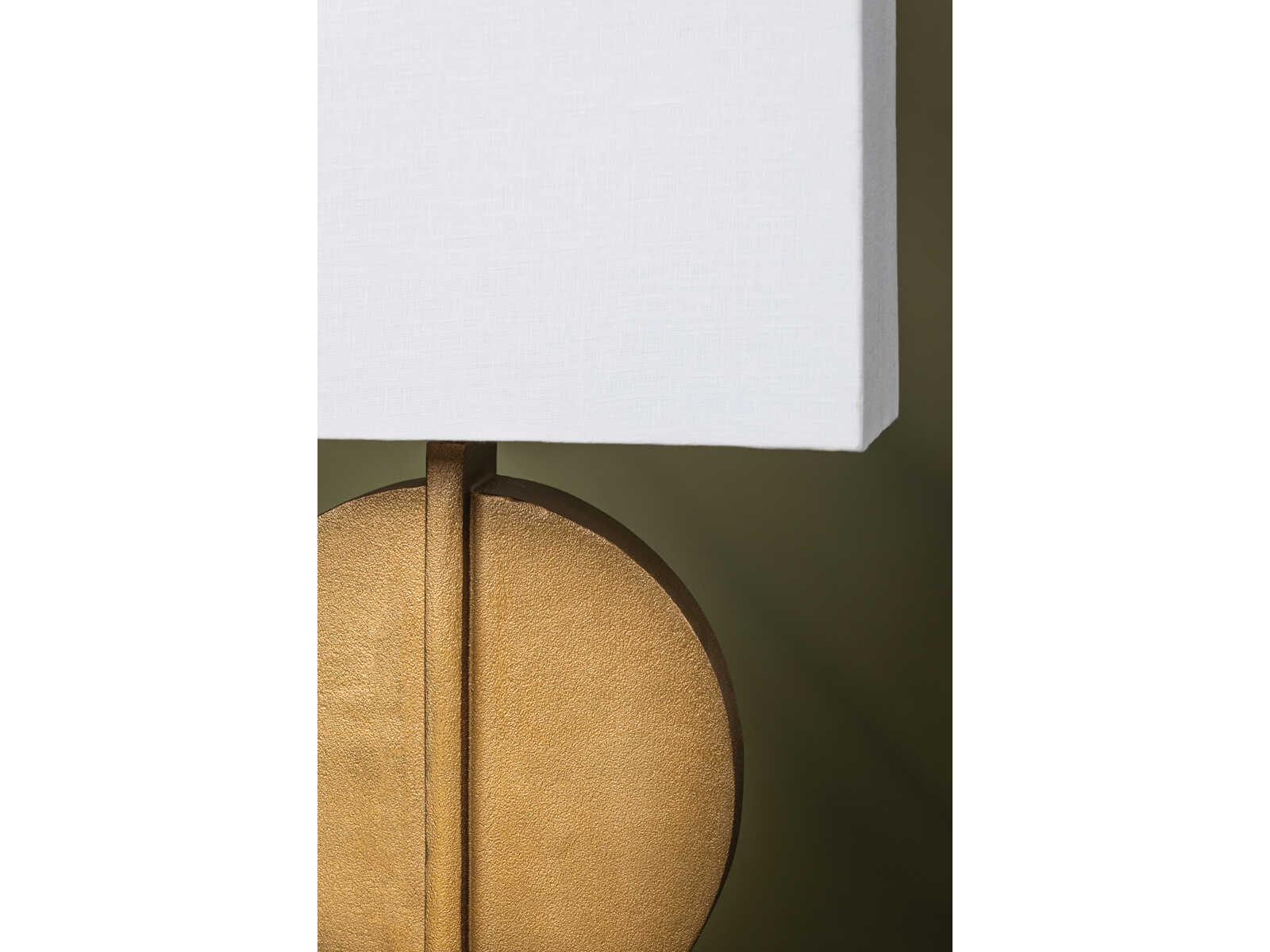 Troy Lighting Colma Patina Brass White Linen Buffet Lamp