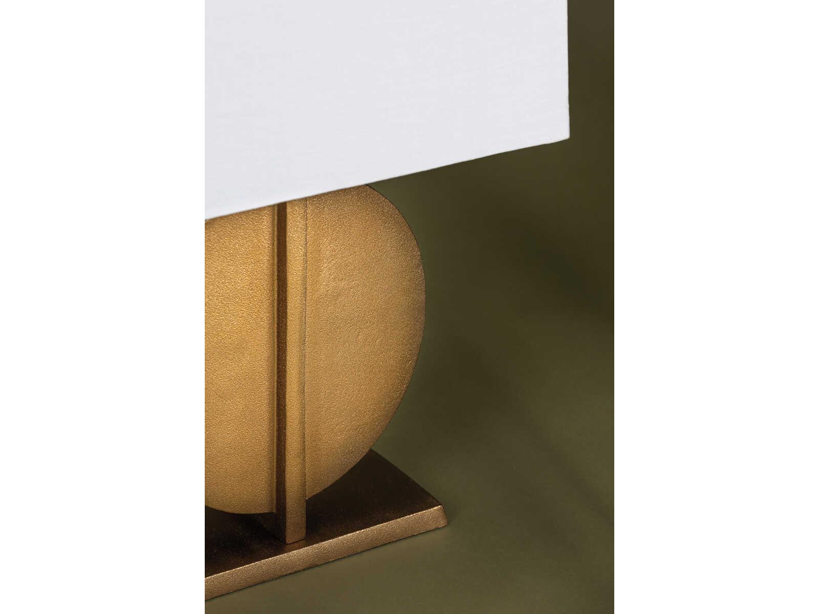 Troy Lighting Colma Patina Brass White Linen Buffet Lamp