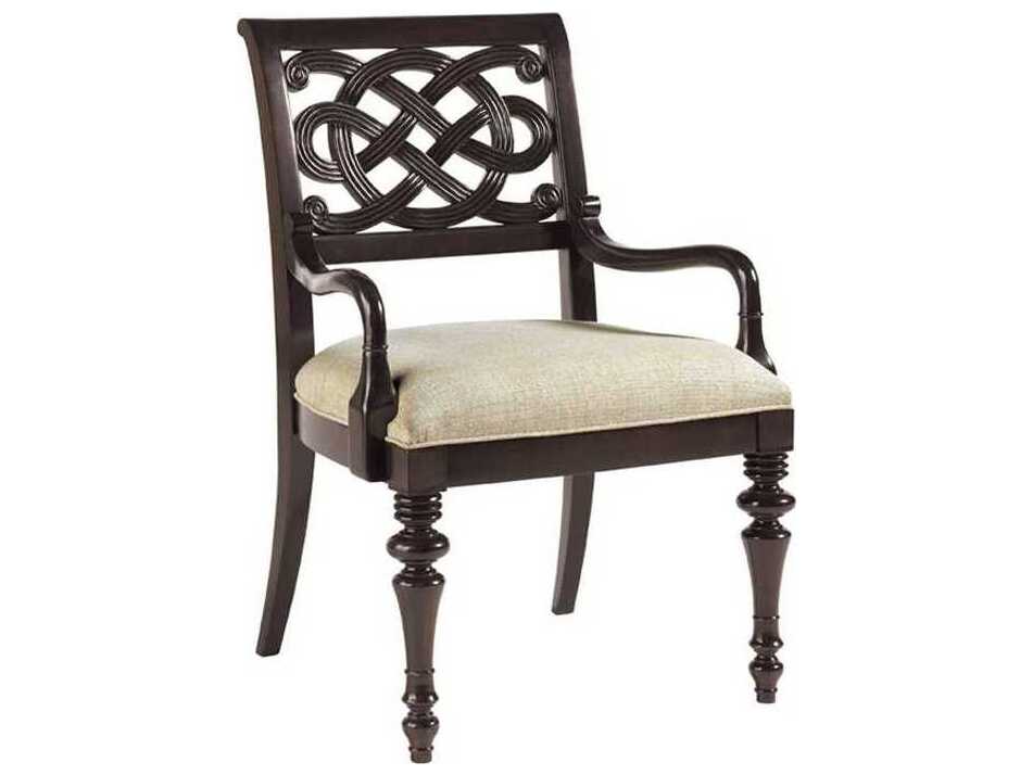 Tommy Bahama Royal Kahala Brown Upholstered Arm Dining Chair