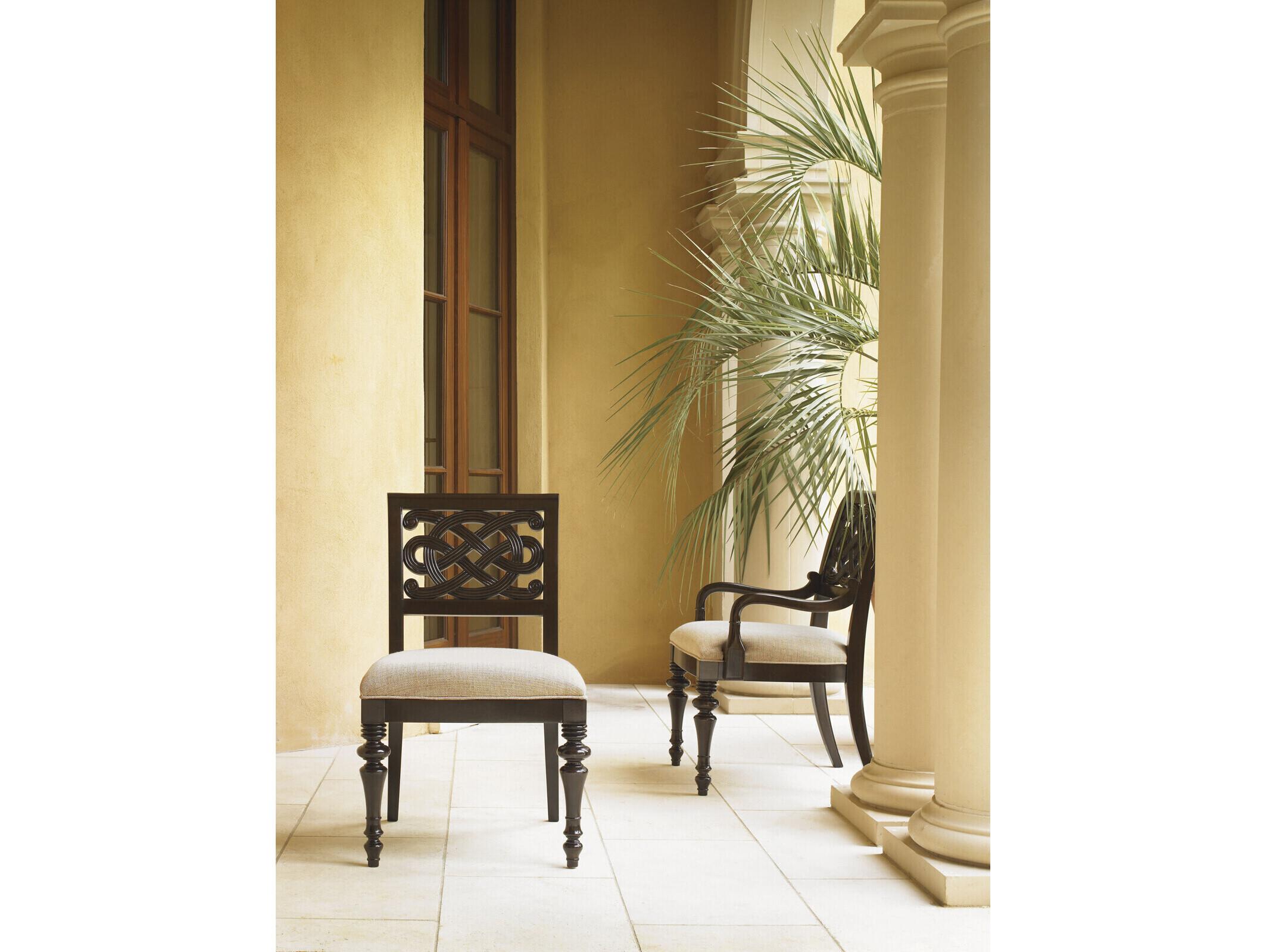 Tommy Bahama Royal Kahala Brown Upholstered Arm Dining Chair