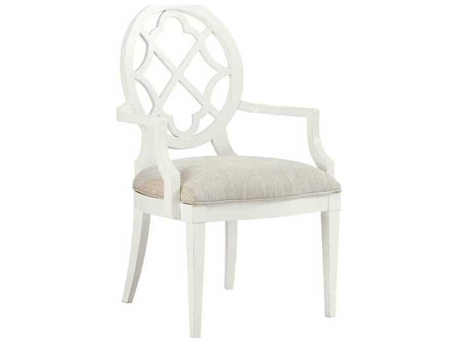Tommy Bahama Ivory Key White Upholstered Arm Dining Chair