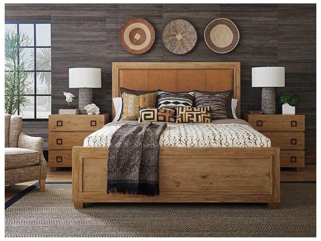 Tommy Bahama Los Altos Antilles Leather Queen Panel Bed