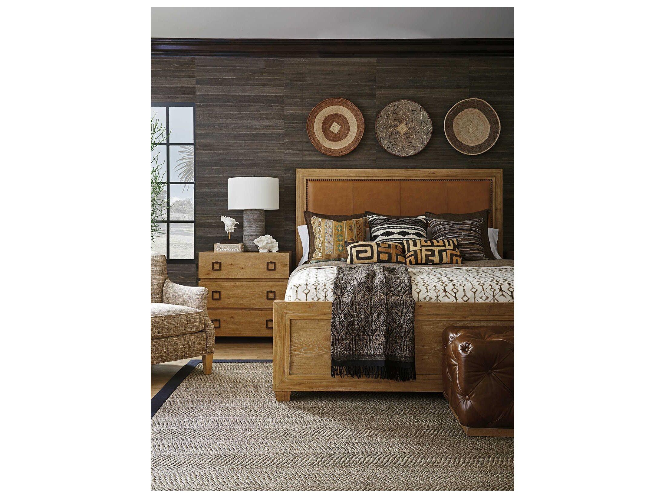 Tommy Bahama Los Altos Antilles Leather California King Panel Bed