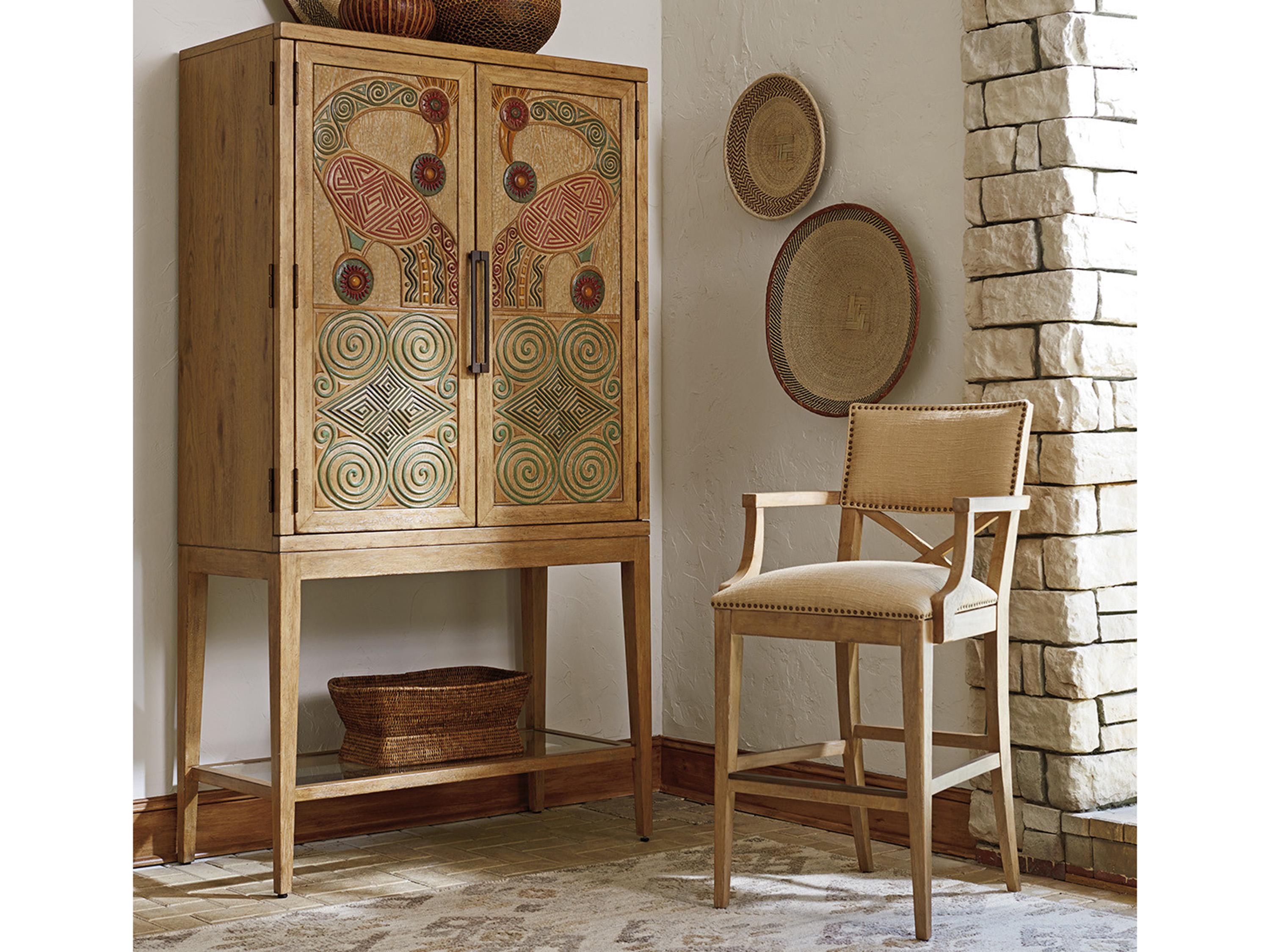 Tommy Bahama Los Altos Cameroon Bar Cabinet
