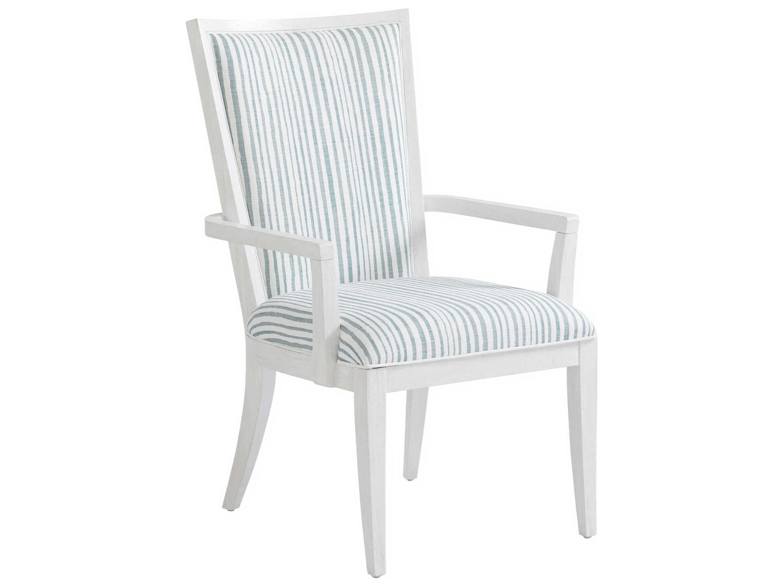 Tommy Bahama Ocean Breeze White Upholstered Sea Winds Arm Dining Chair