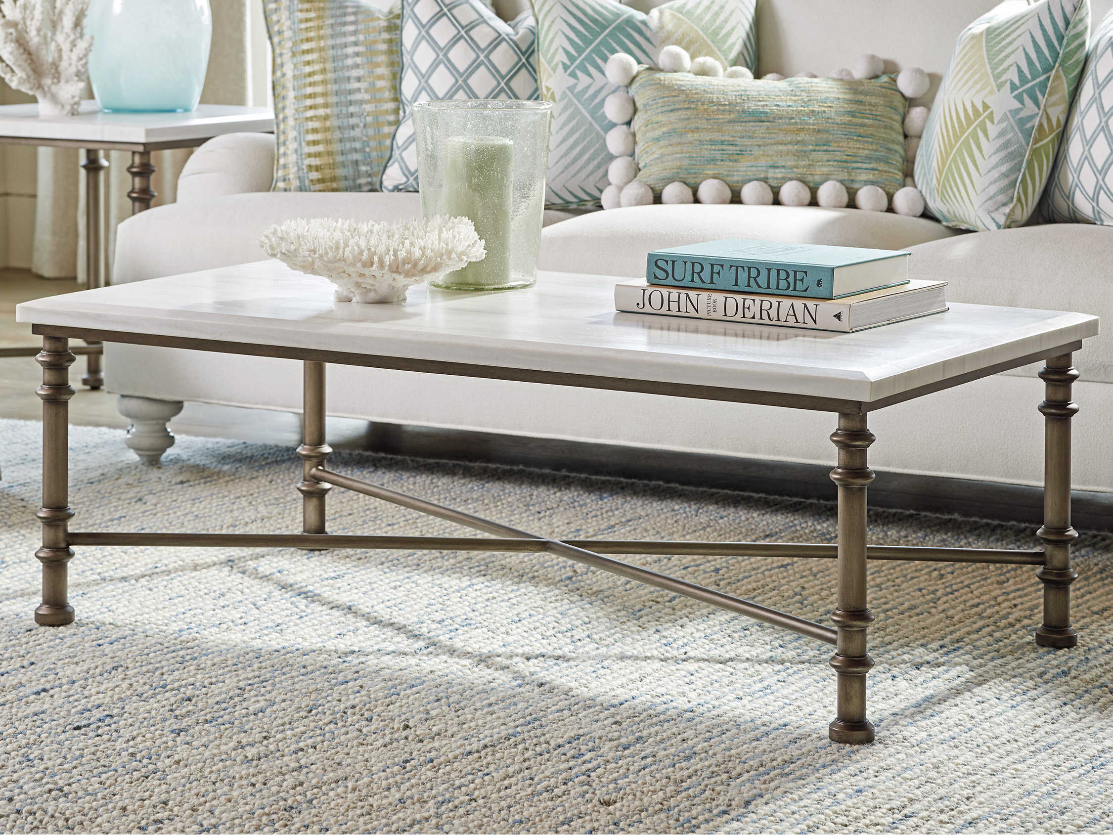 Tommy Bahama Ocean Breeze Flagler Rectangular Marble Top Coffee Table