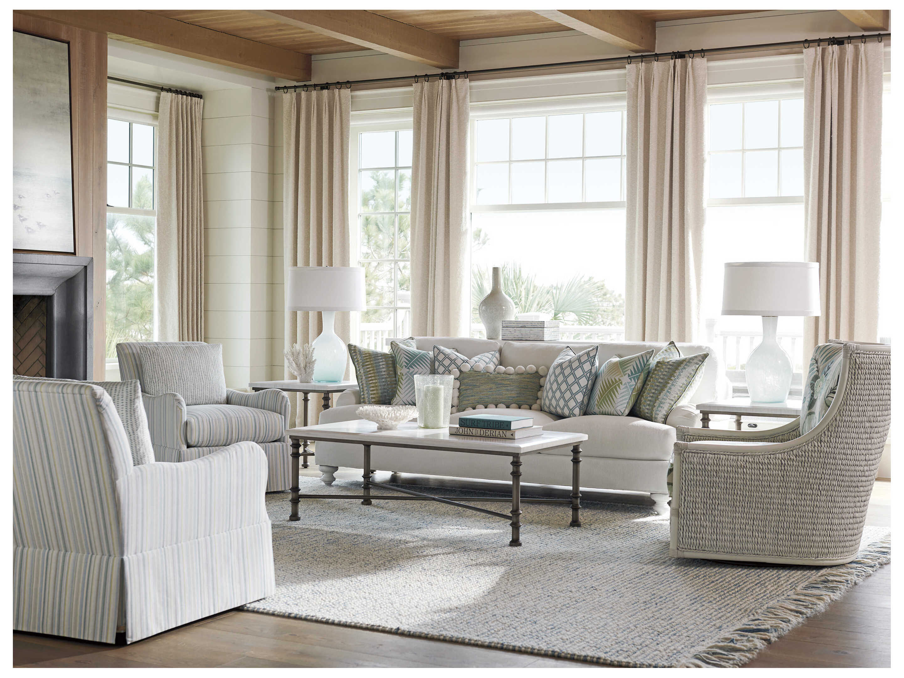 Tommy Bahama Ocean Breeze Flagler Rectangular Marble Top Coffee Table