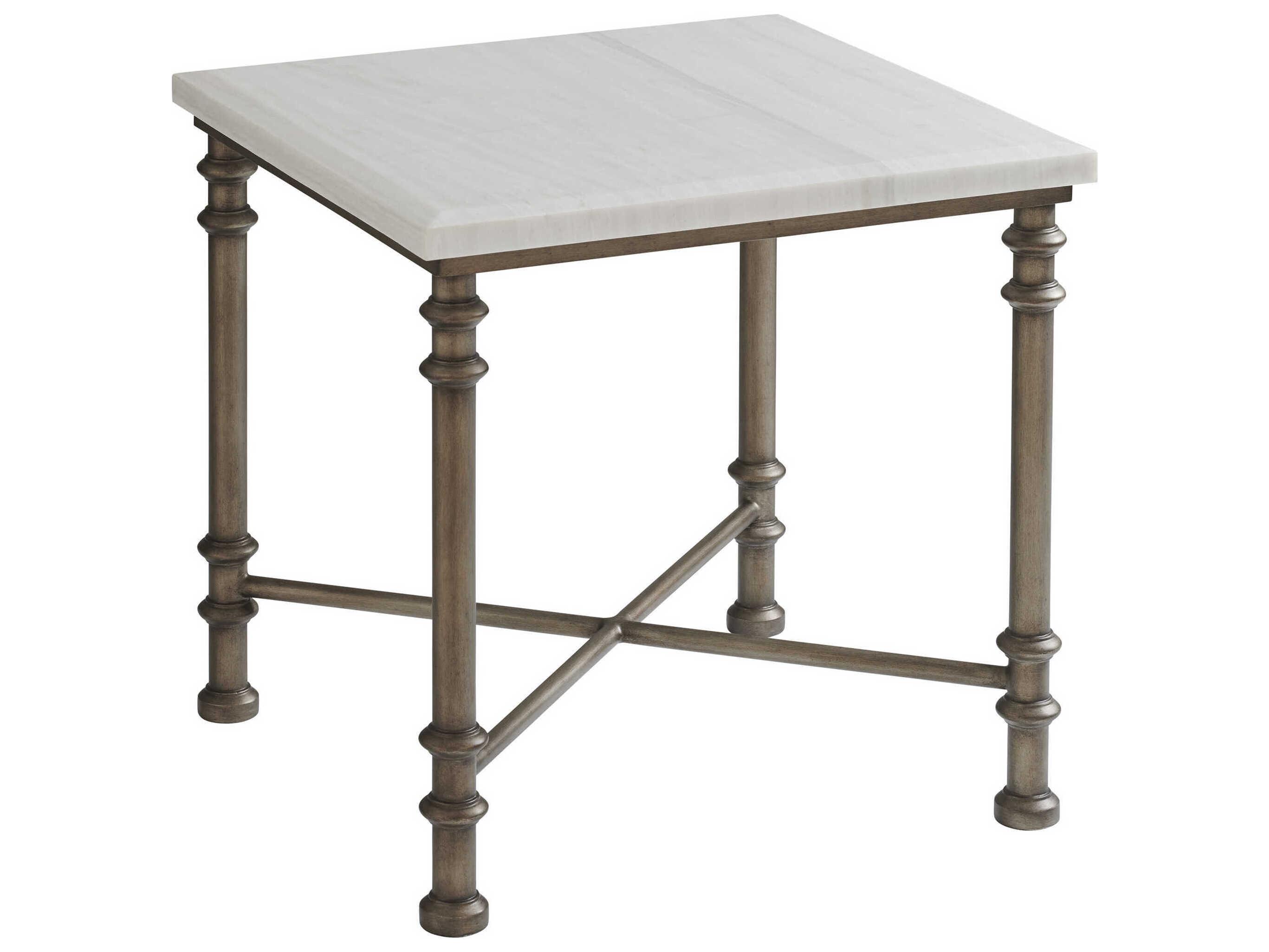 Tommy Bahama Ocean Breeze Flagler Square Marble Top End Table
