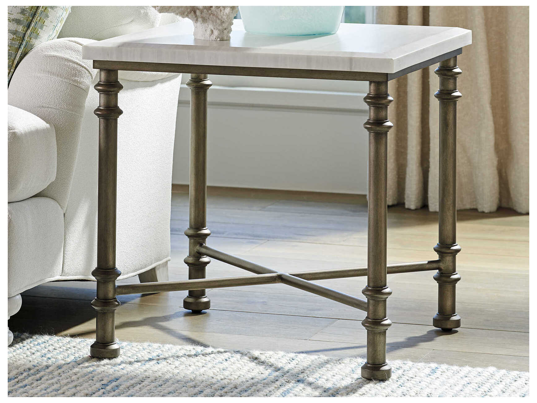 Tommy Bahama Ocean Breeze Flagler Square Marble Top End Table