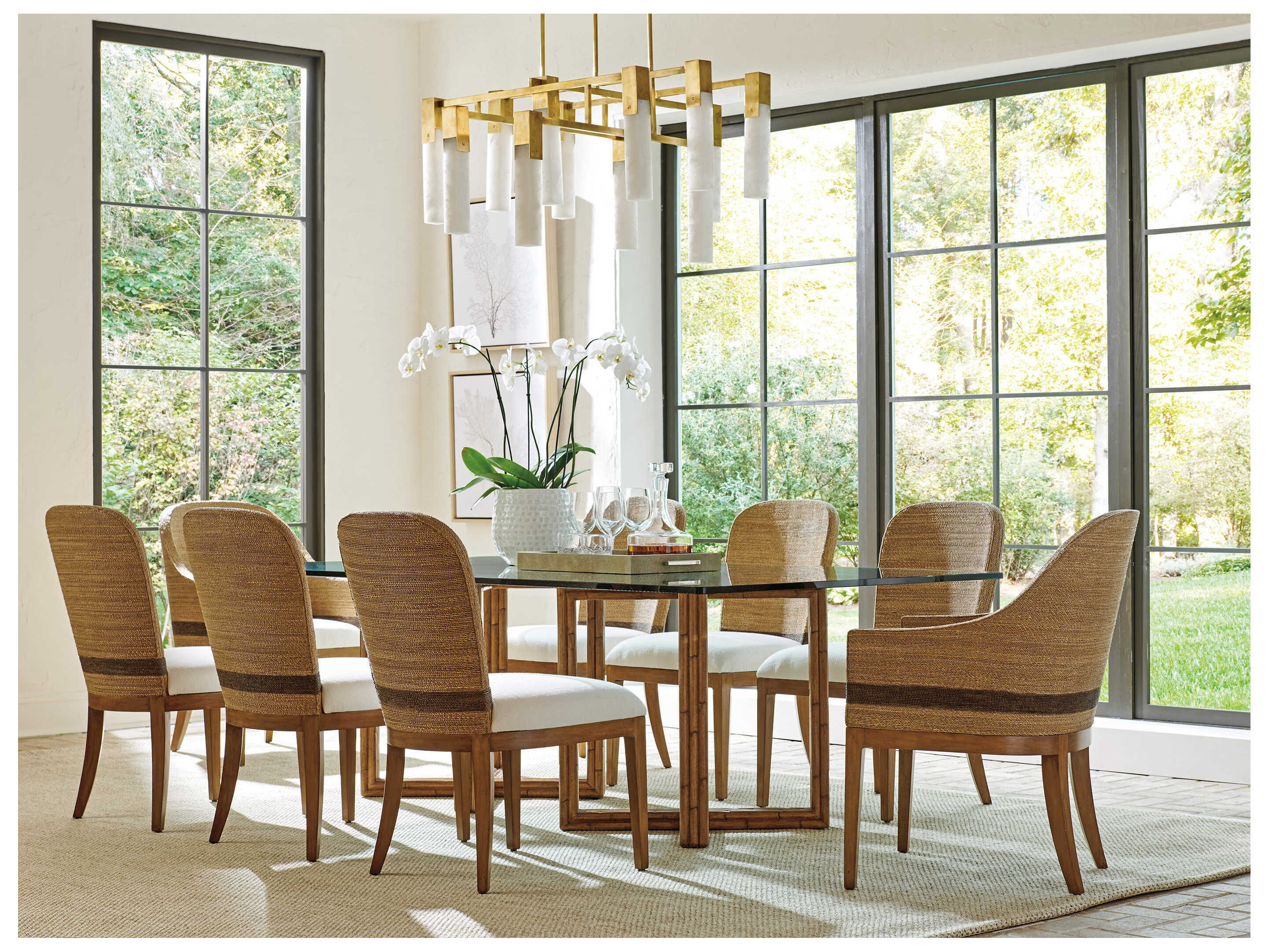 Tommy Bahama Palm Desert Sheridan Glass Top Dining Table