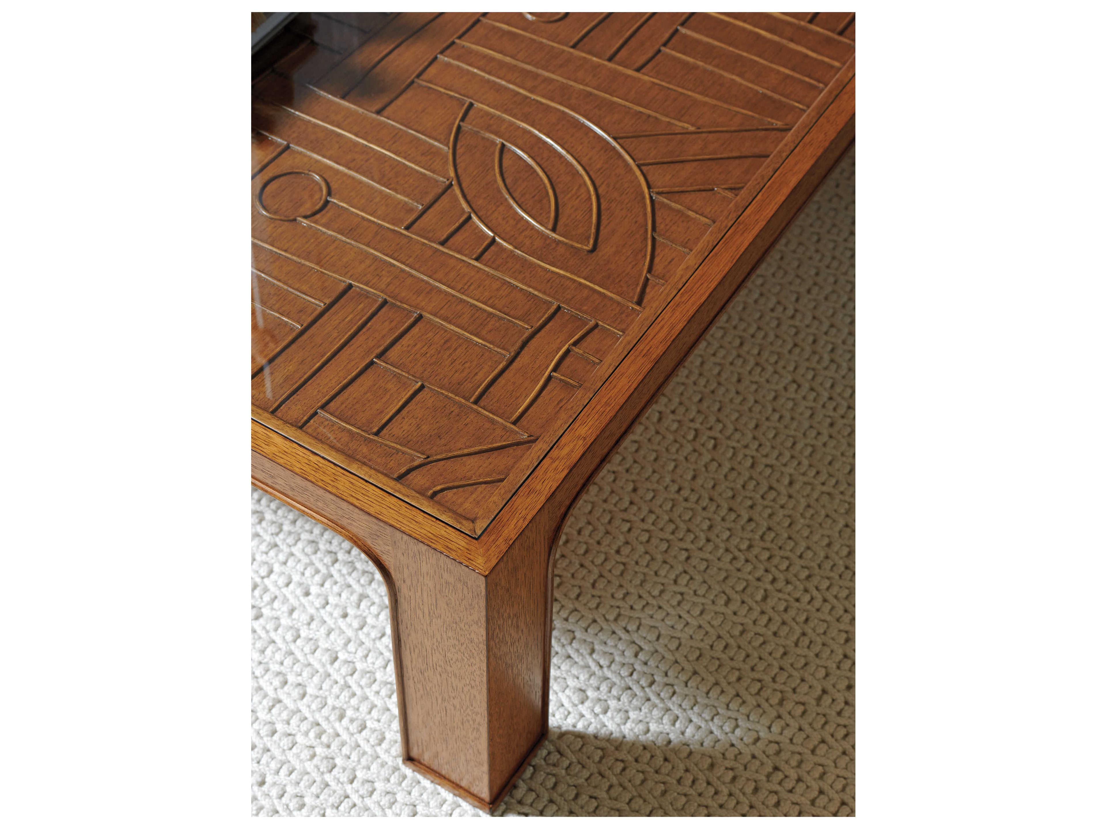 Tommy Bahama Palm Desert Redford Square Rattan Coffee Table