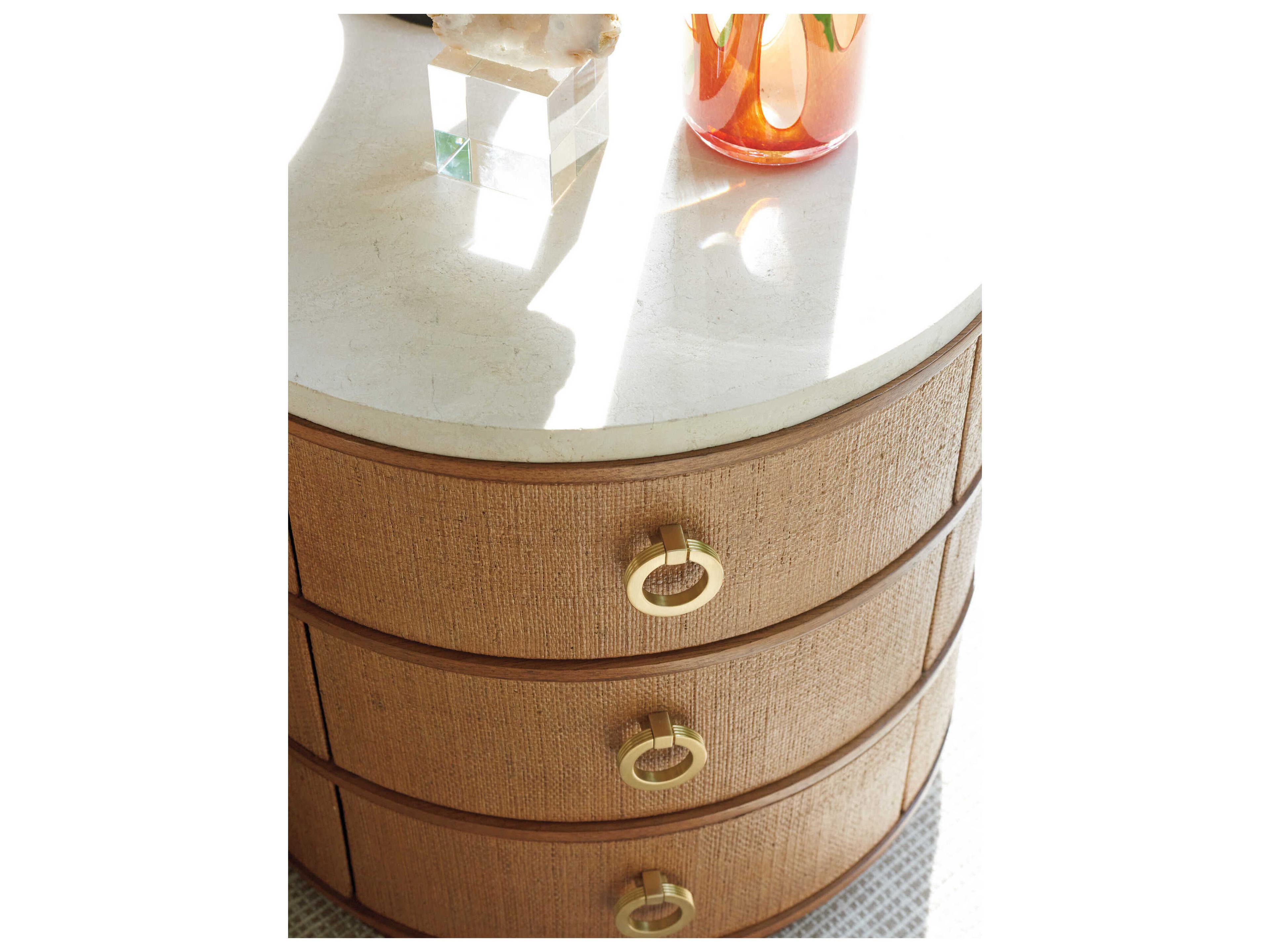 Tommy Bahama Palm Desert Banning Raffia Round End Table