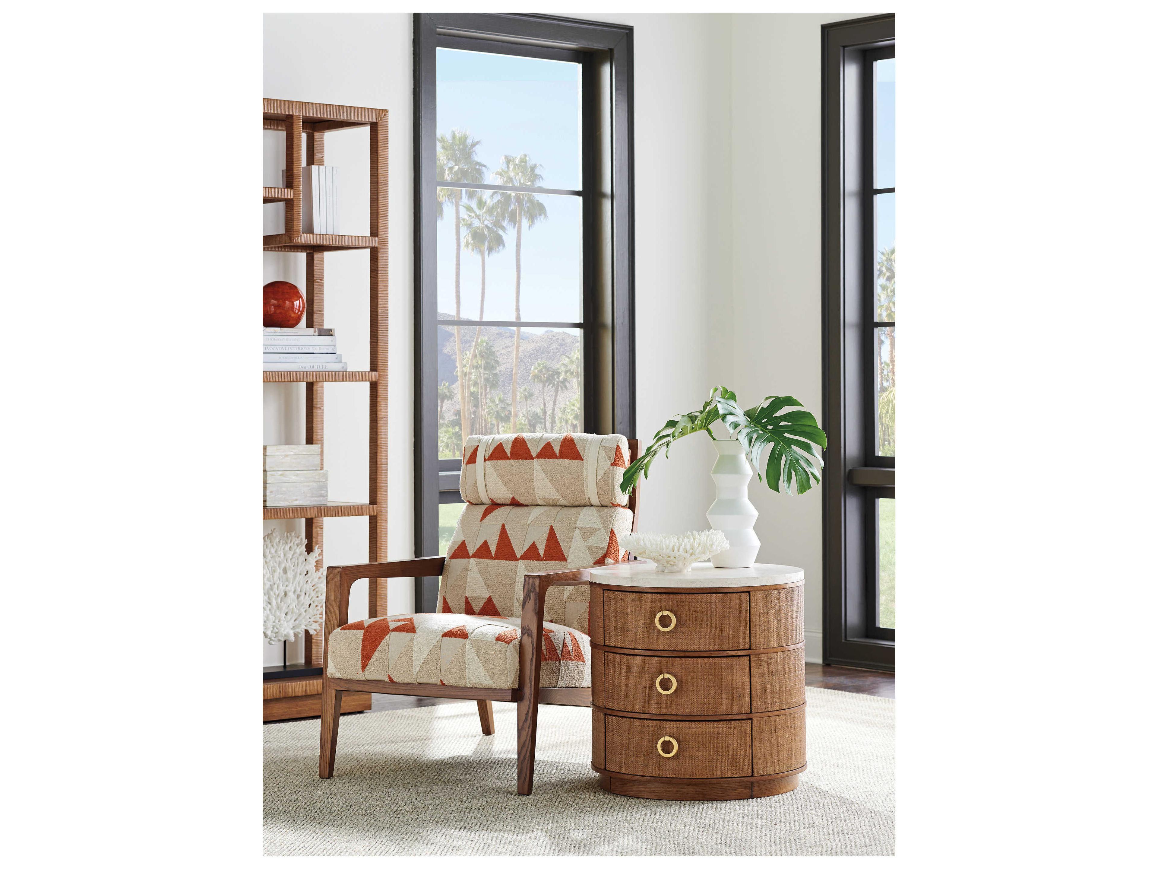 Tommy Bahama Palm Desert Banning Raffia Round End Table