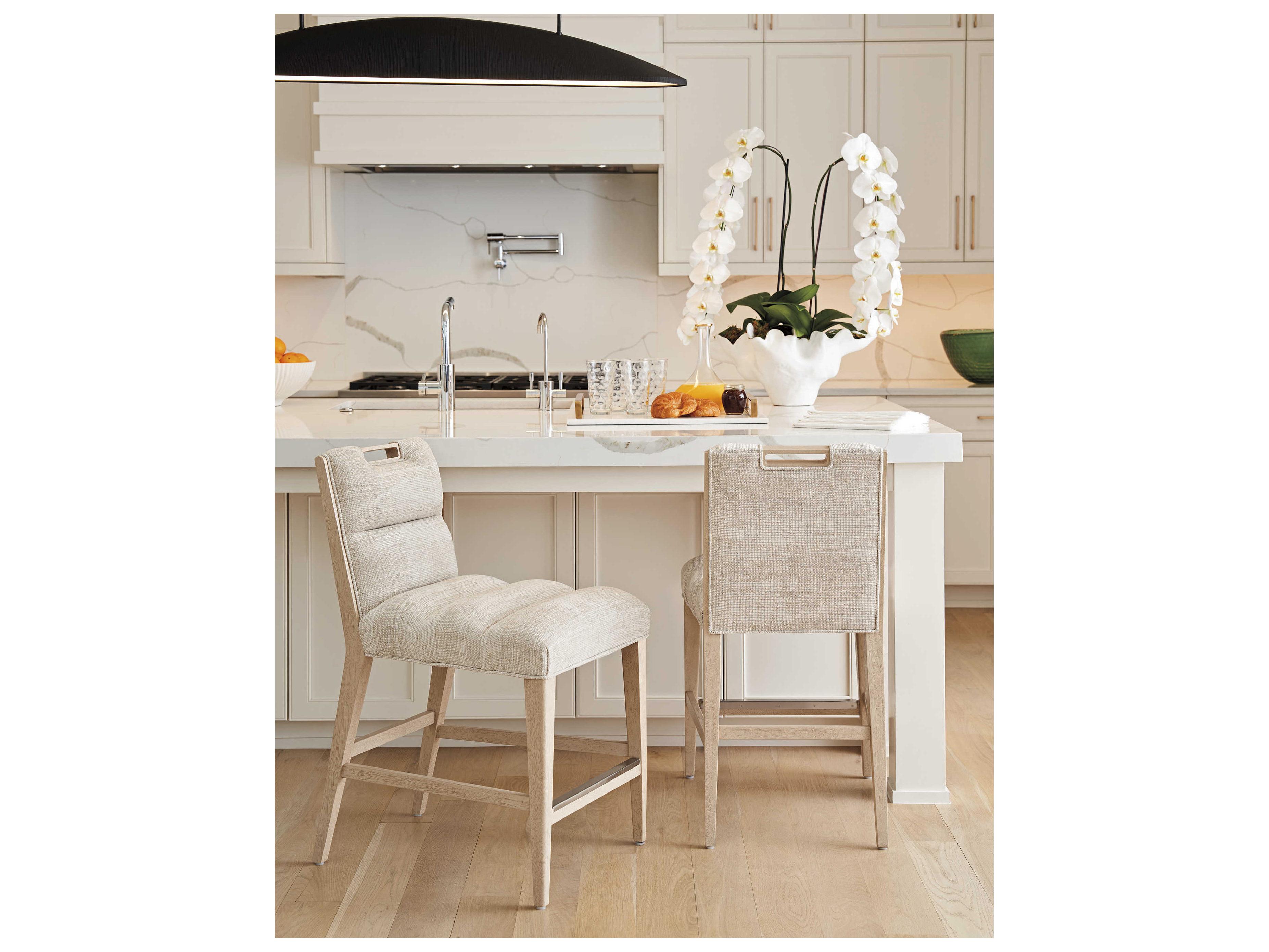 Tommy Bahama Sunset Key Greer Channeled Fabric Counter Stool