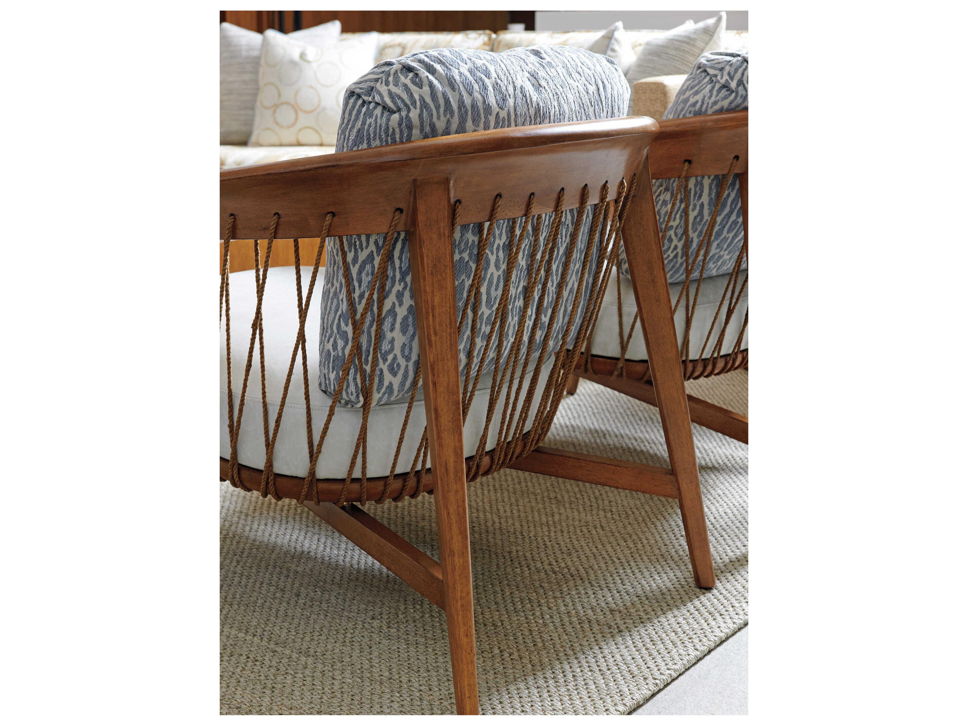 Tommy Bahama Palm Desert Gray Fabric Davita Accent Cha