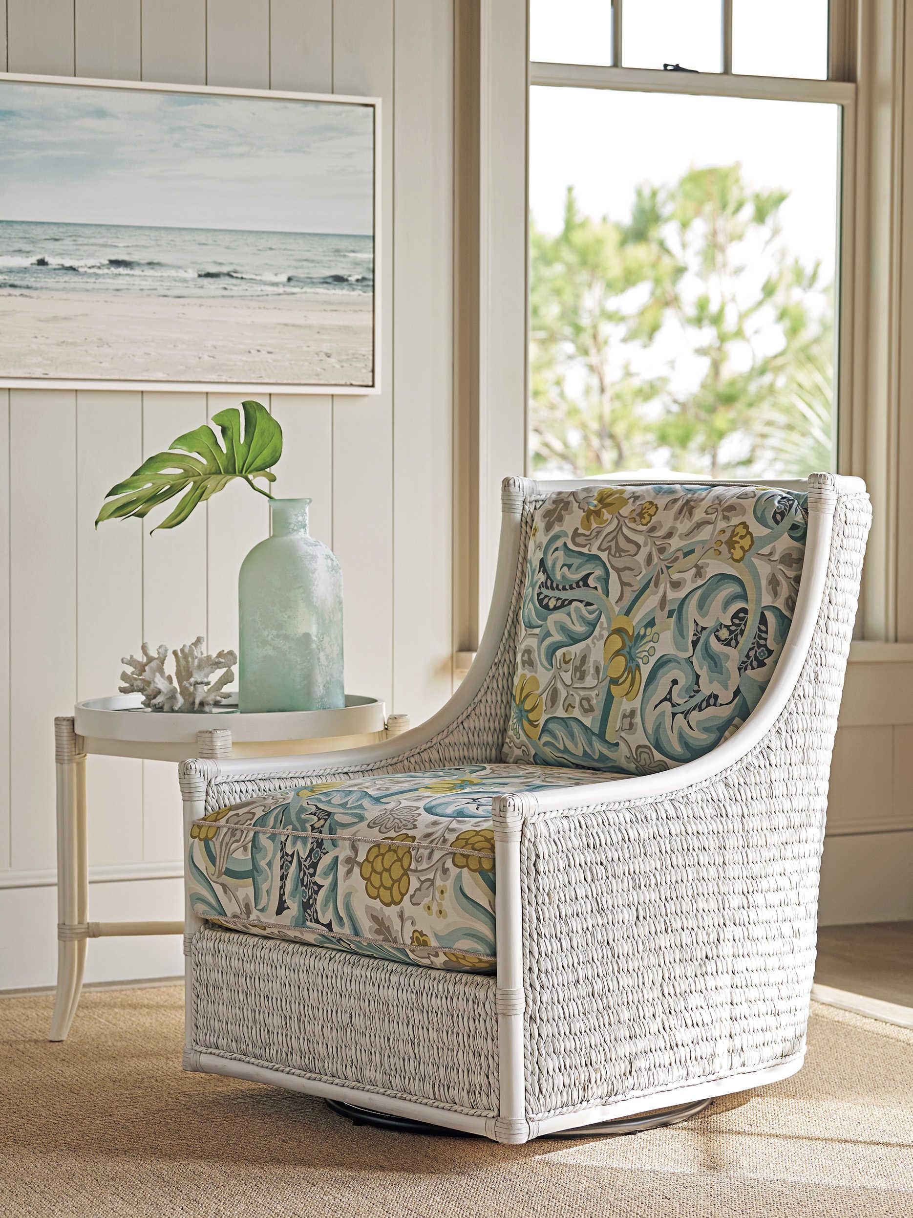 Tommy Bahama Ocean Breeze Swivel Fabric Accent Chair