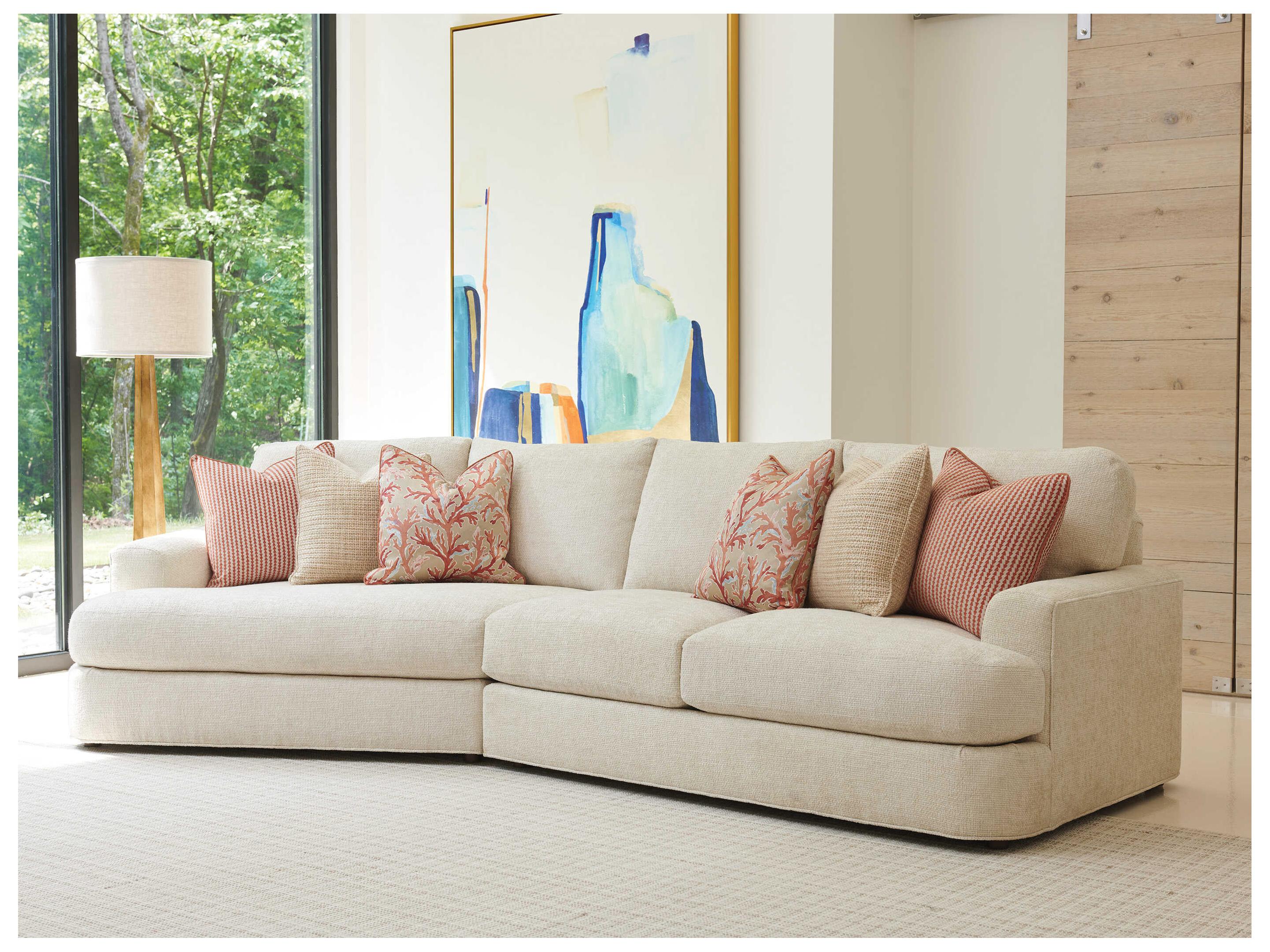 Tommy Bahama Palm Desert White Upholstered LAF Lansing Sectional Sofa