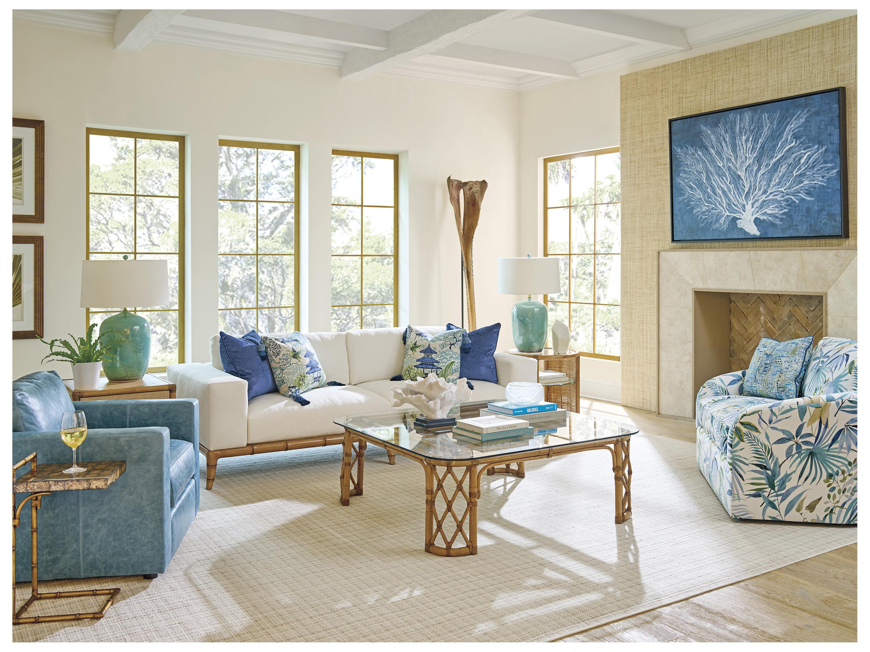 Tommy Bahama Key Biscayne White Upholstered Sofa