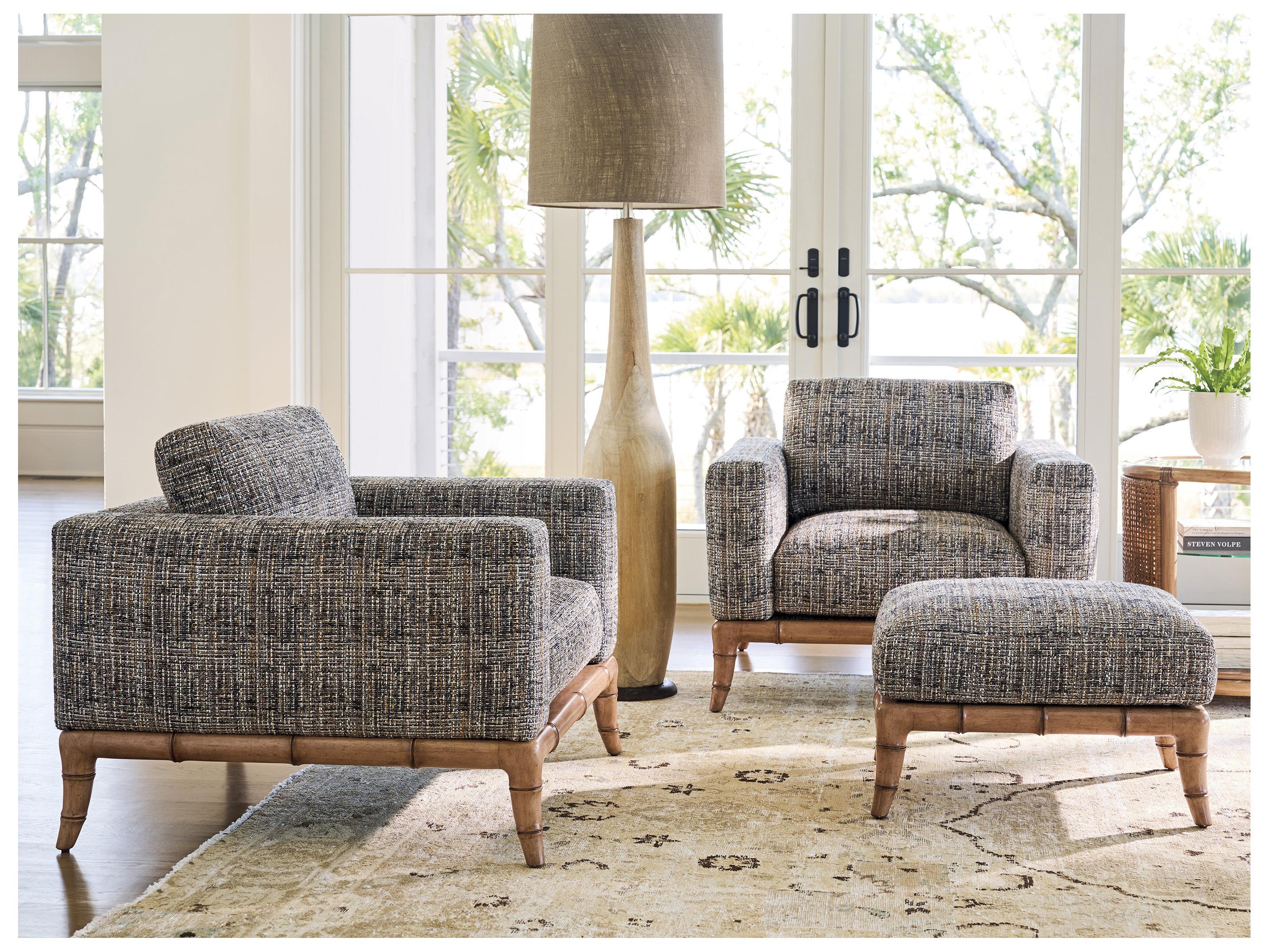 Tommy Bahama Key Biscayne Brown Upholstered Ottoman