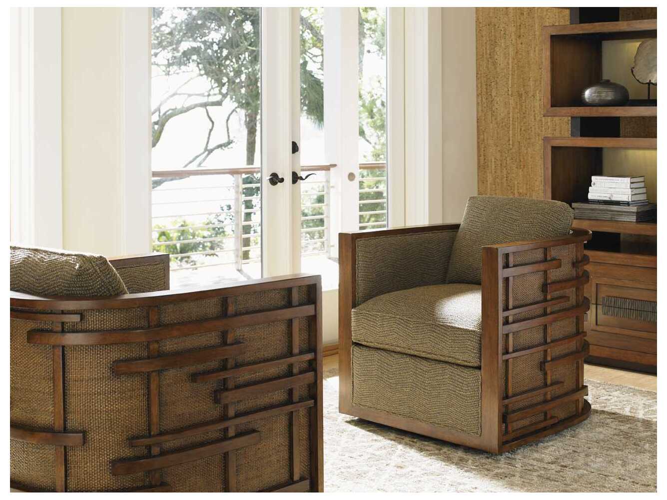 Tommy Bahama Island Fusion Loose Back Semerang Swivel Accent Chair