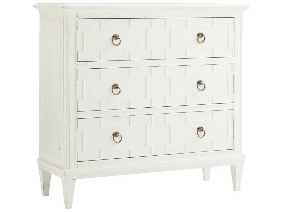 Tommy Bahama Ivory Key White Bamboo Wood Accent Chest