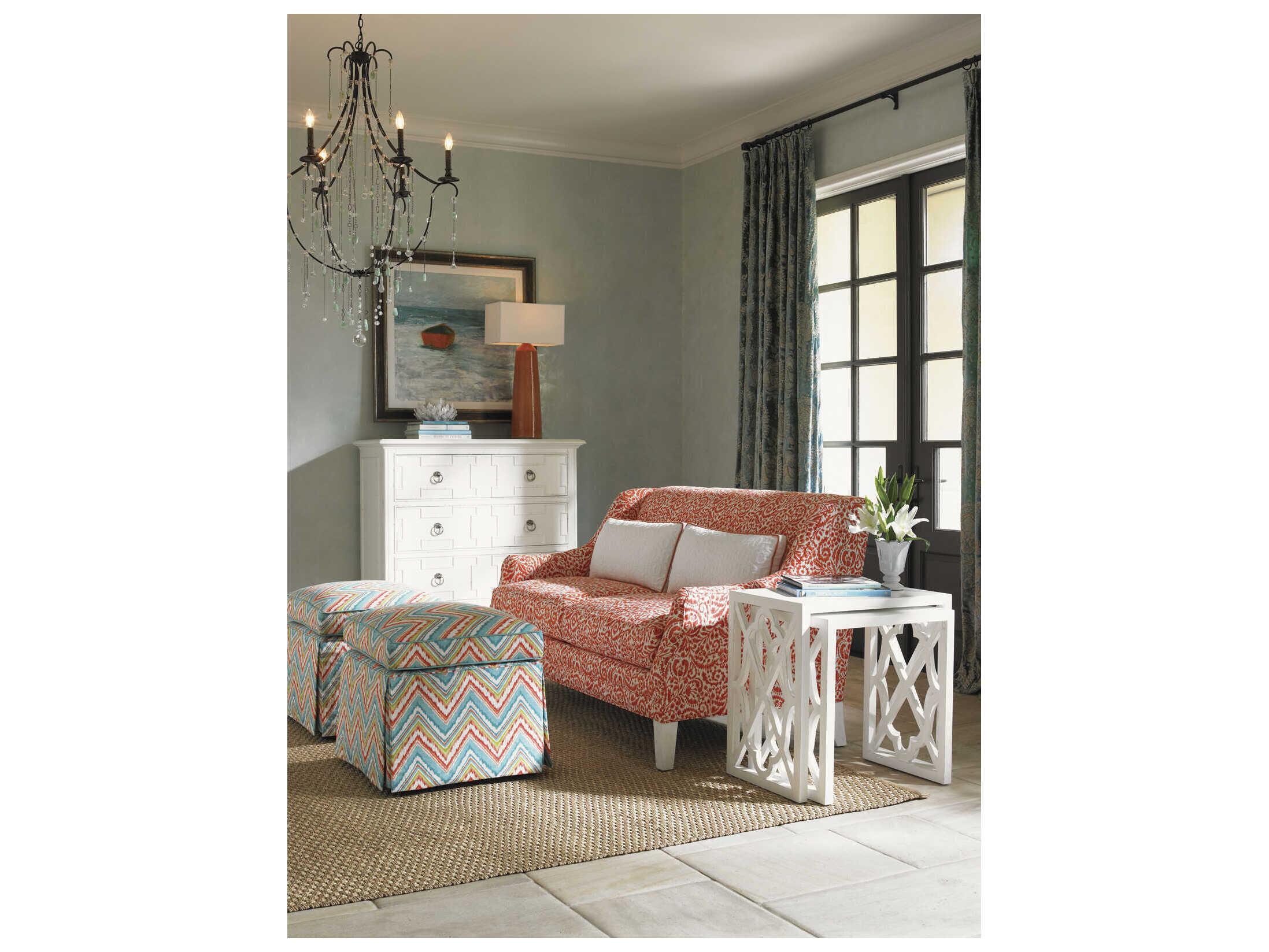 Tommy Bahama Ivory Key White Bamboo Wood Accent Chest