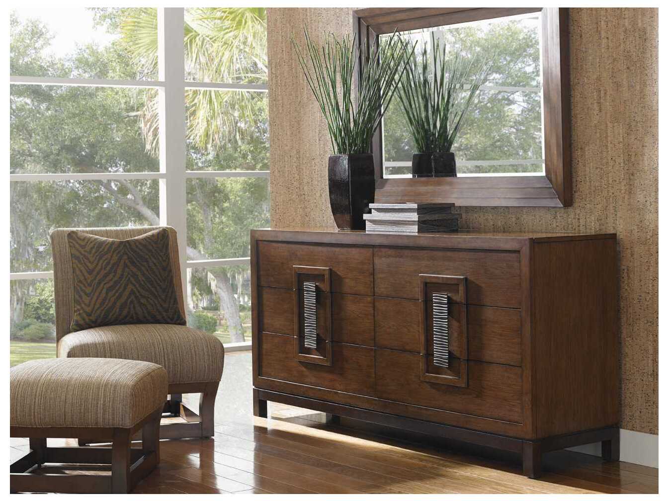 Tommy Bahama Island Fusion Double Dresser and Mirror Set