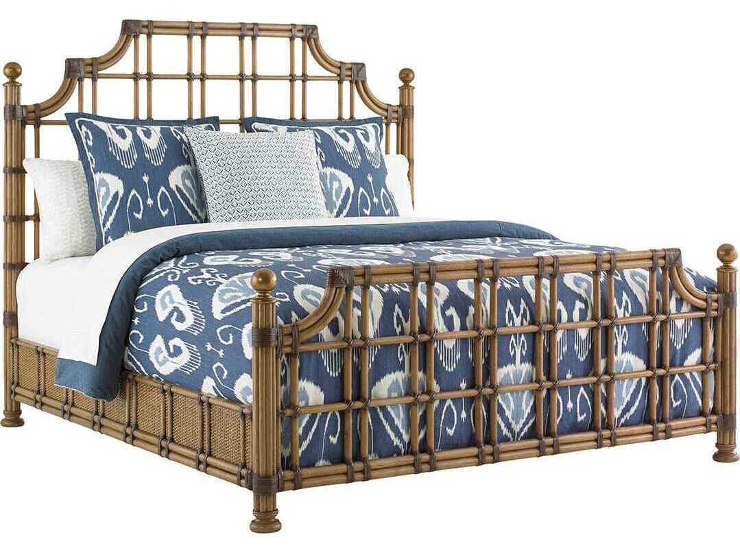 Tommy Bahama Twin Palms St. Kitts Rattan King Poster Bed